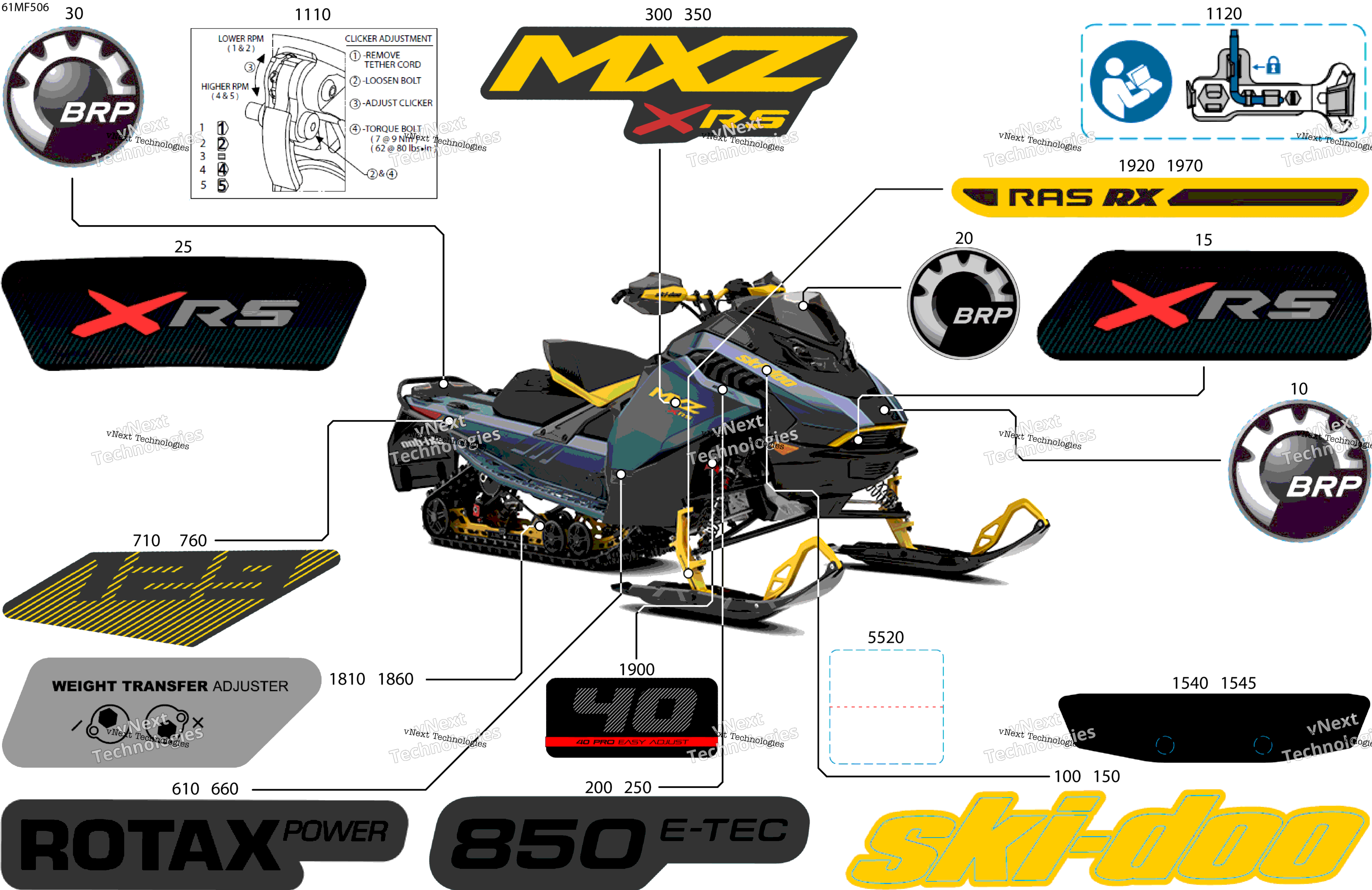 2026 MXZ - X-RS - 850 E-TEC - MXTF - Mineral Blue - 15X129X1.25RS Track