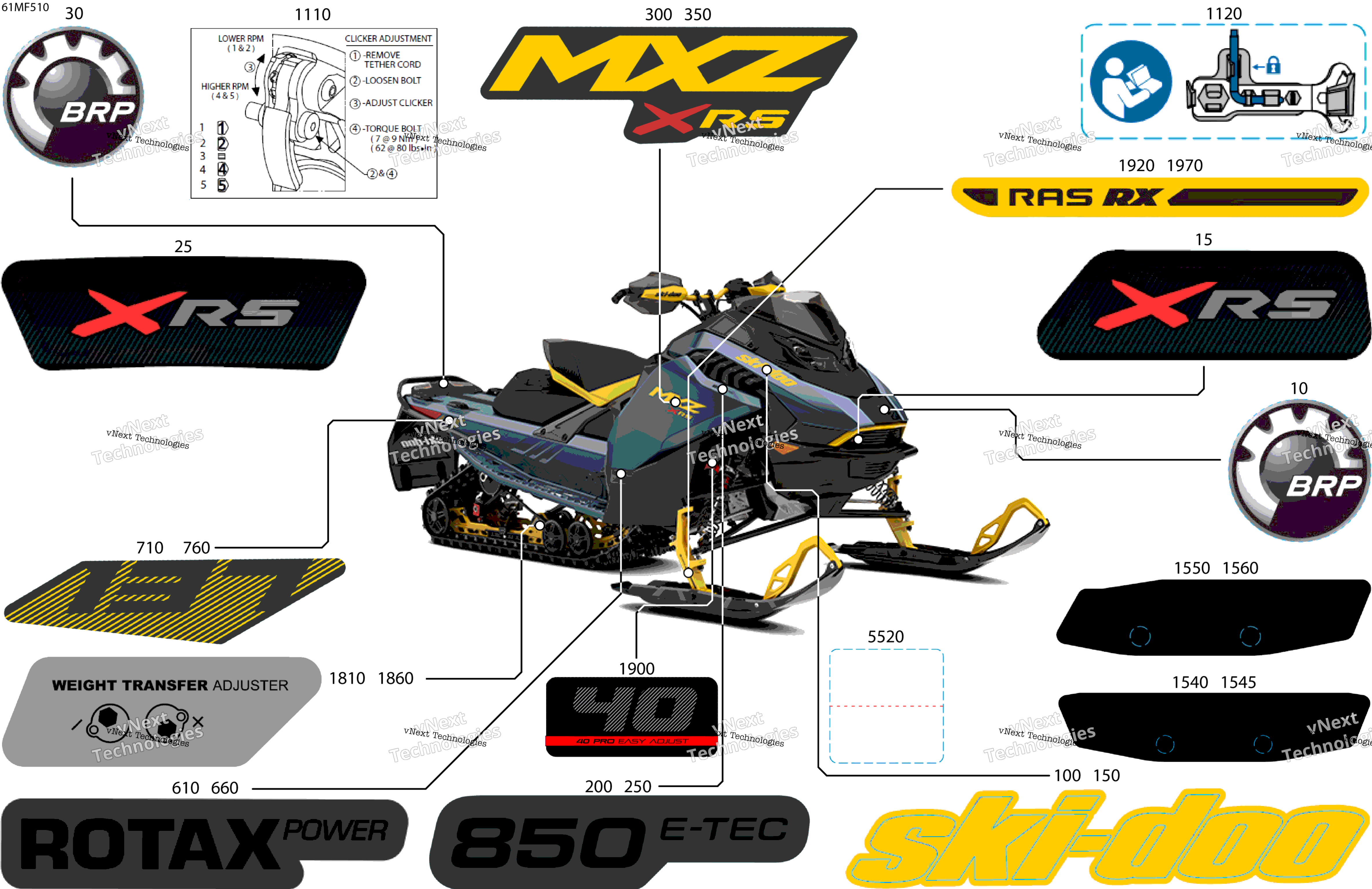 2026 MXZ - X-RS - 850 E-TEC - MYTH - Mineral Blue - 15X137X1.25RS Track