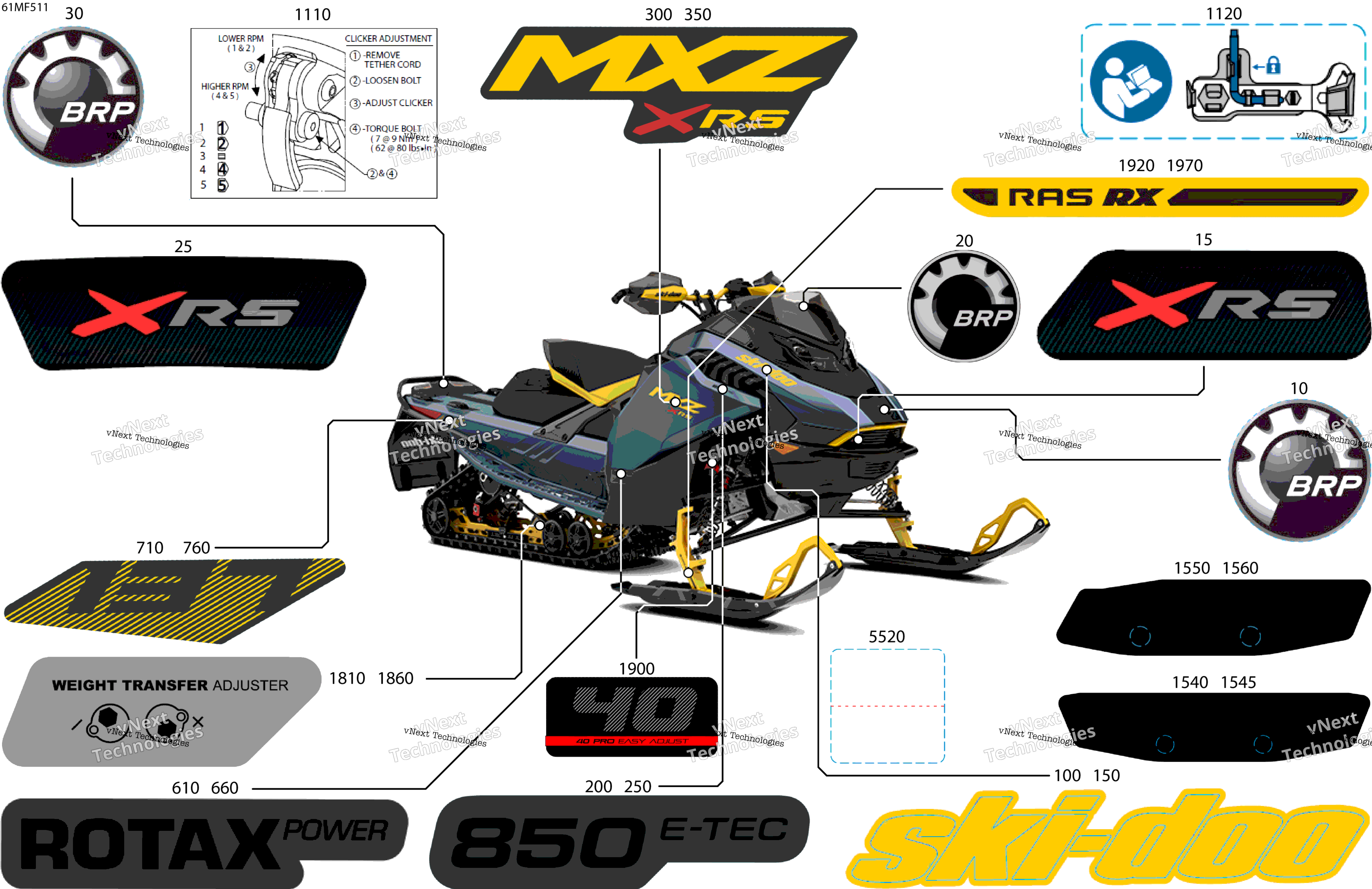 2026 MXZ - X-RS - 850 E-TEC - MYTM - Mineral Blue - 15X137X1.5IR Track
