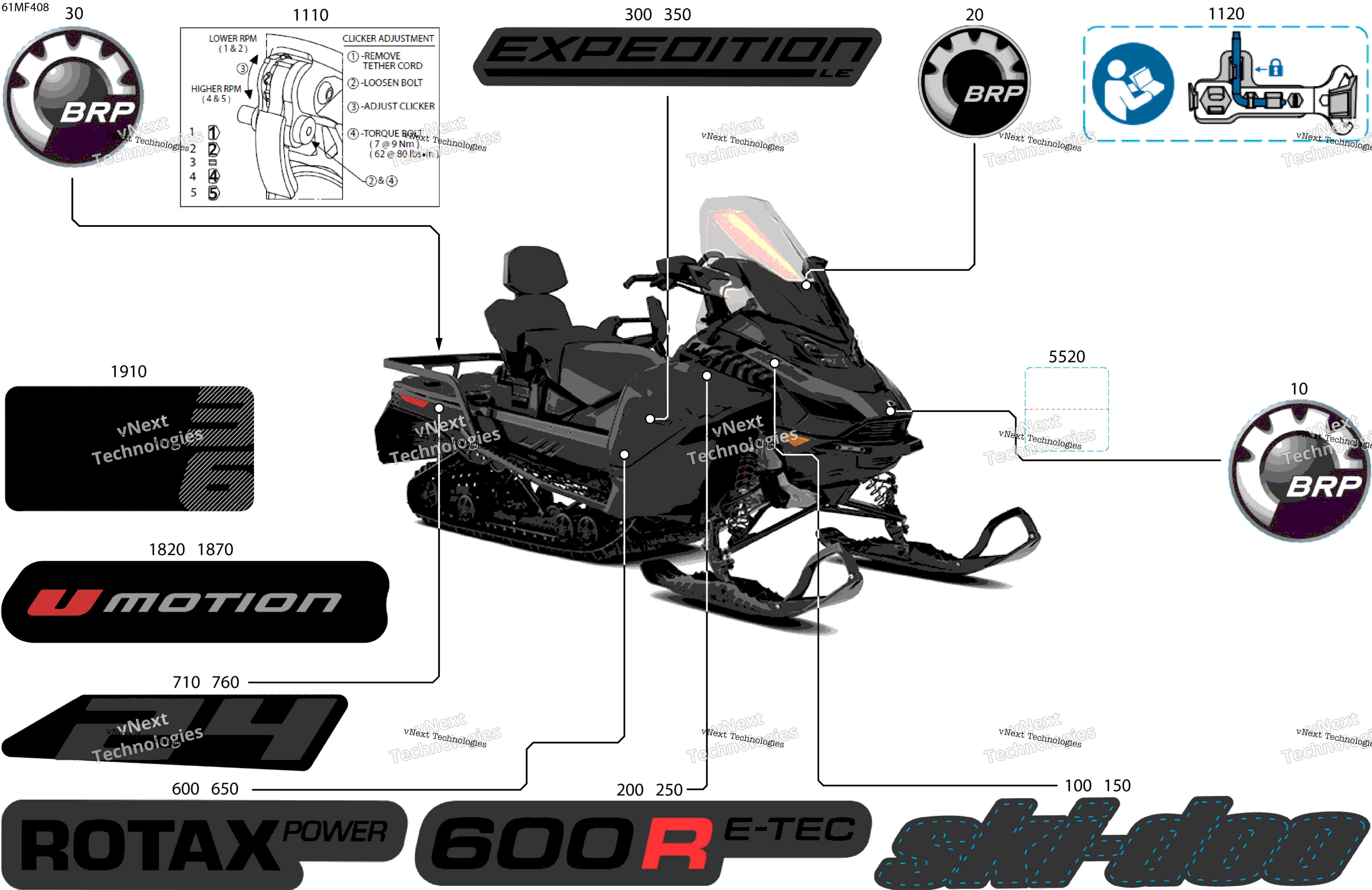 2026 EXPEDITION - LE - 600R E-TEC - ABTB - Deep Black - 24X154X1.5CST Track