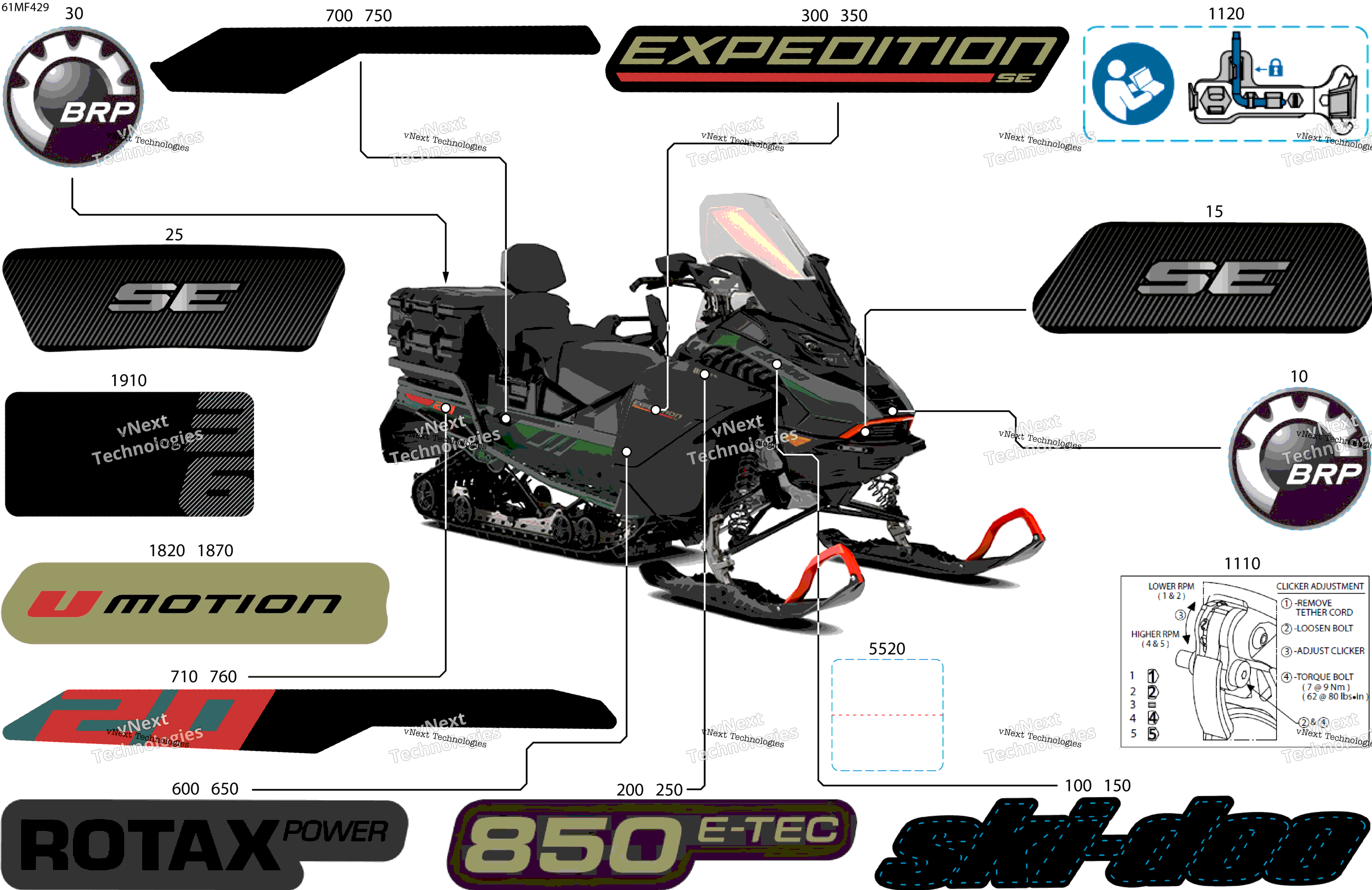 2026 EXPEDITION - SE - 850 E-TEC - AGTB - Deep Black - 20X154X1.8CST8 Track