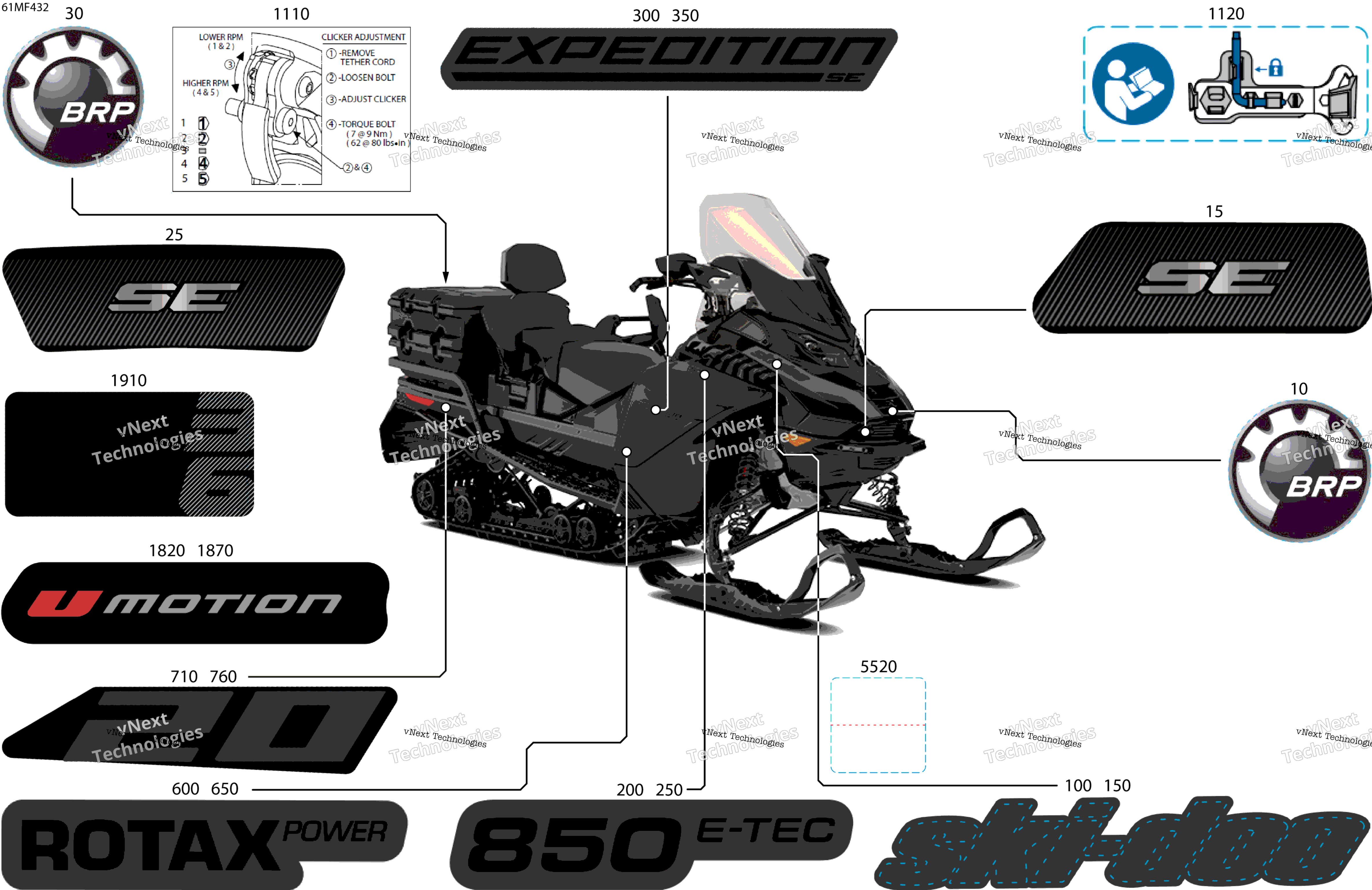 2026 EXPEDITION - SE - 850 E-TEC - AGTE - Deep Black - 20X154X1.8CST8 Track