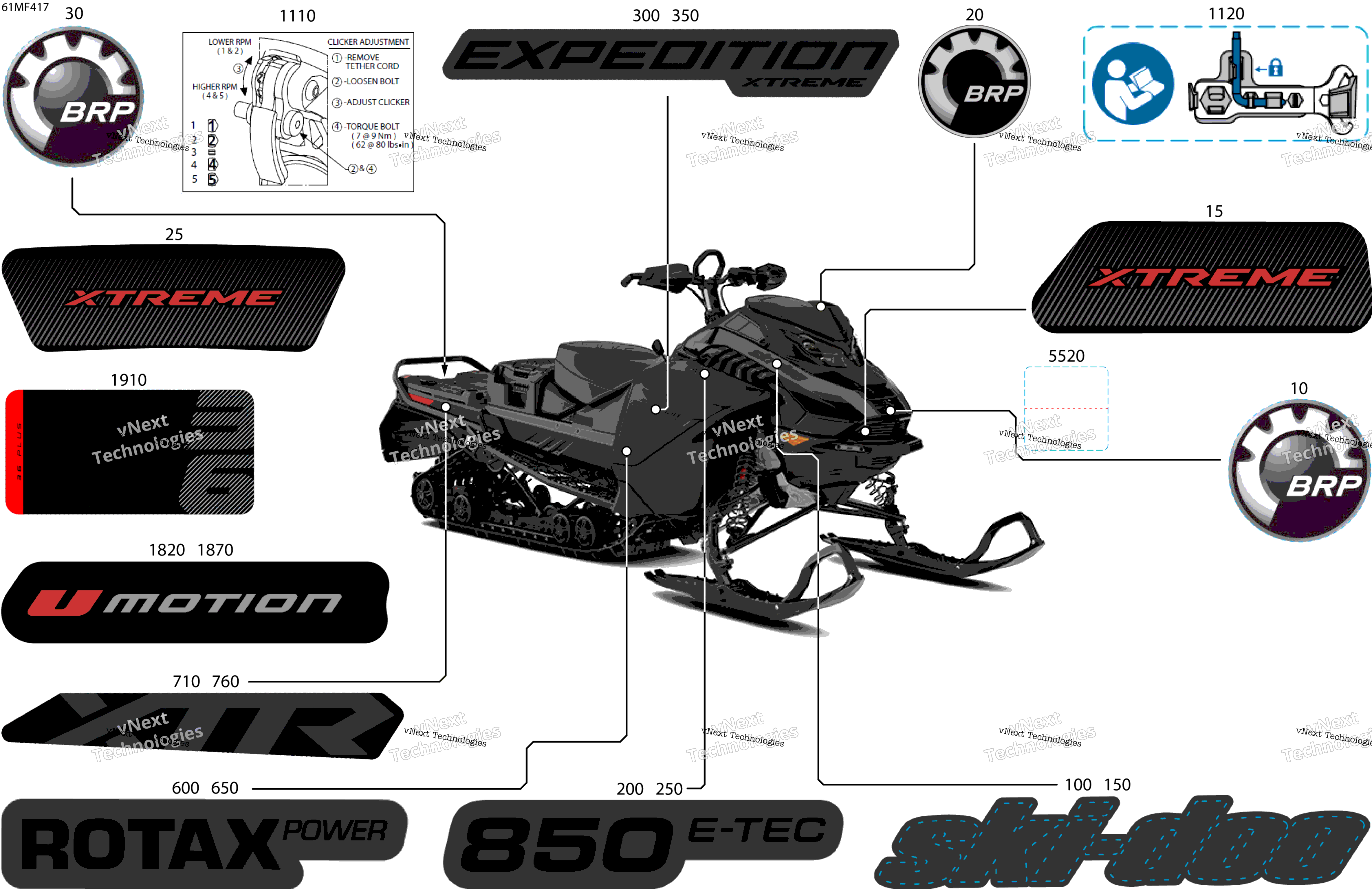 2026 EXPEDITION - XTREM - 850 E-TEC - ADTA - Deep Black - 20X154X1.8CST8 Track