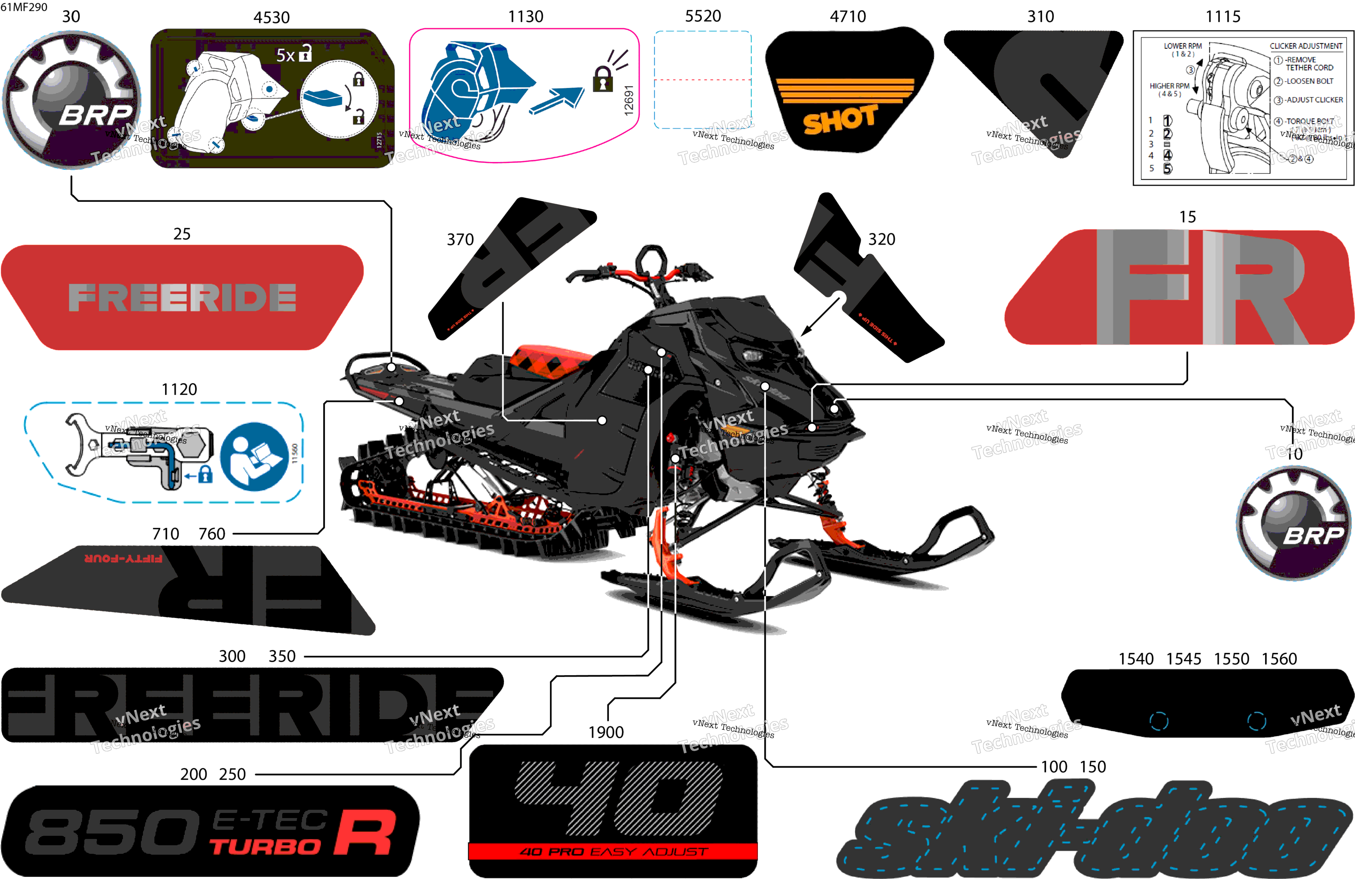 2026 FREERIDE - STD - 850 E-TEC Turbo R - VDTA - Deep Black - 15X154X2.5P Track