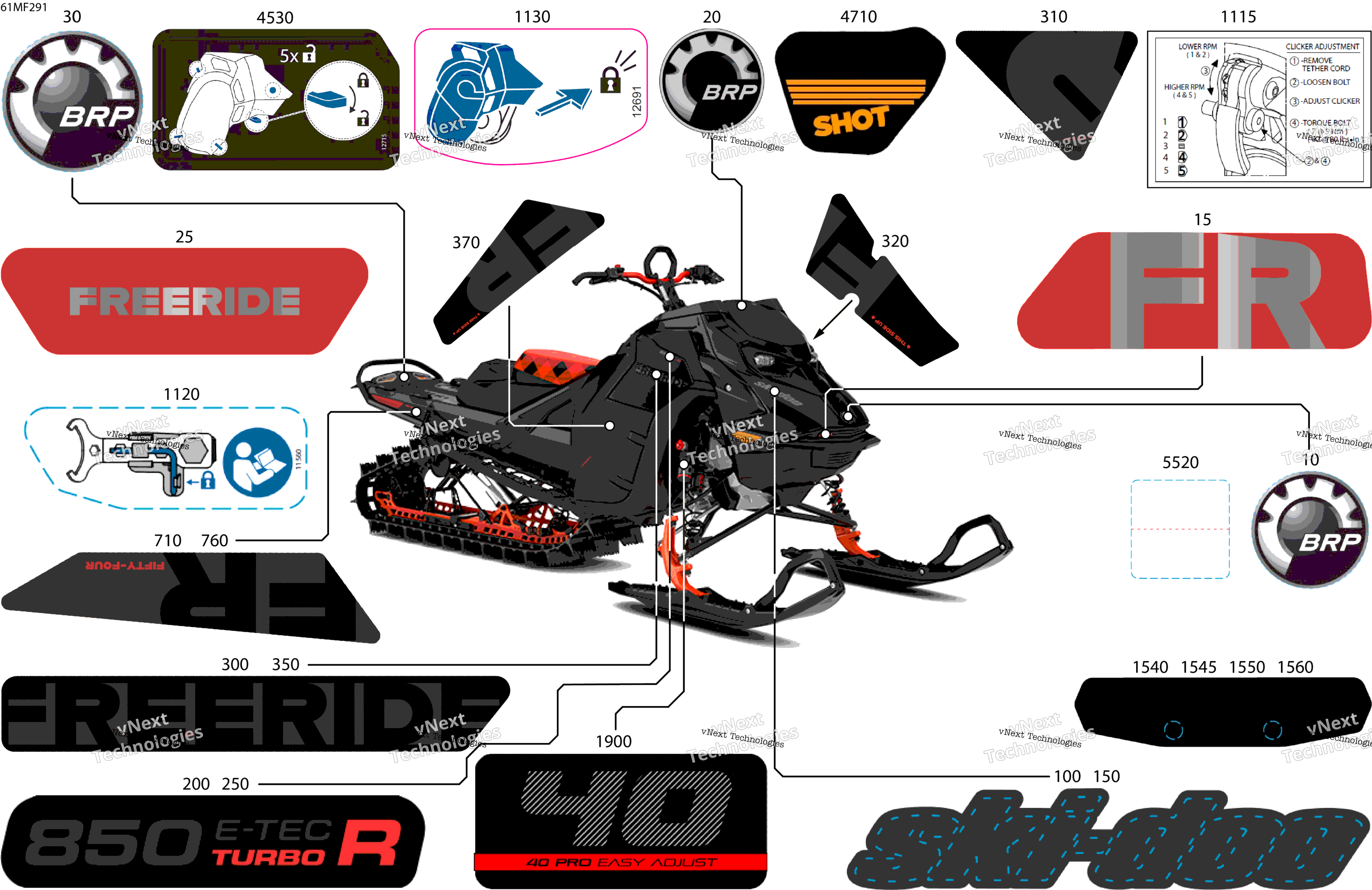 2026 FREERIDE - STD - 850 E-TEC Turbo R - VDTC - Deep Black - 15X154X3P4 Track