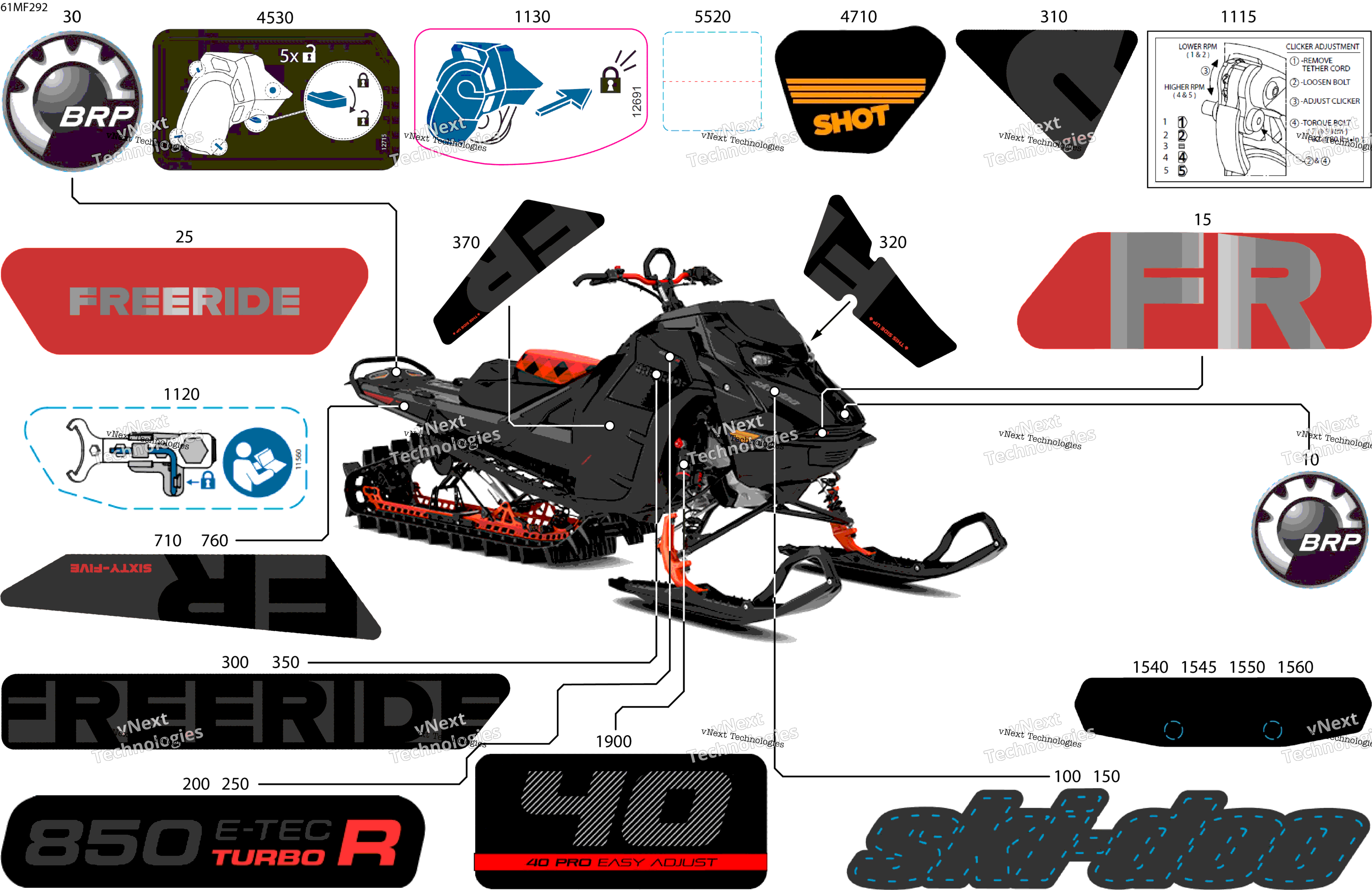 2026 FREERIDE - STD - 850 E-TEC Turbo R - VDTE - Deep Black - 15X165X3P4 Track