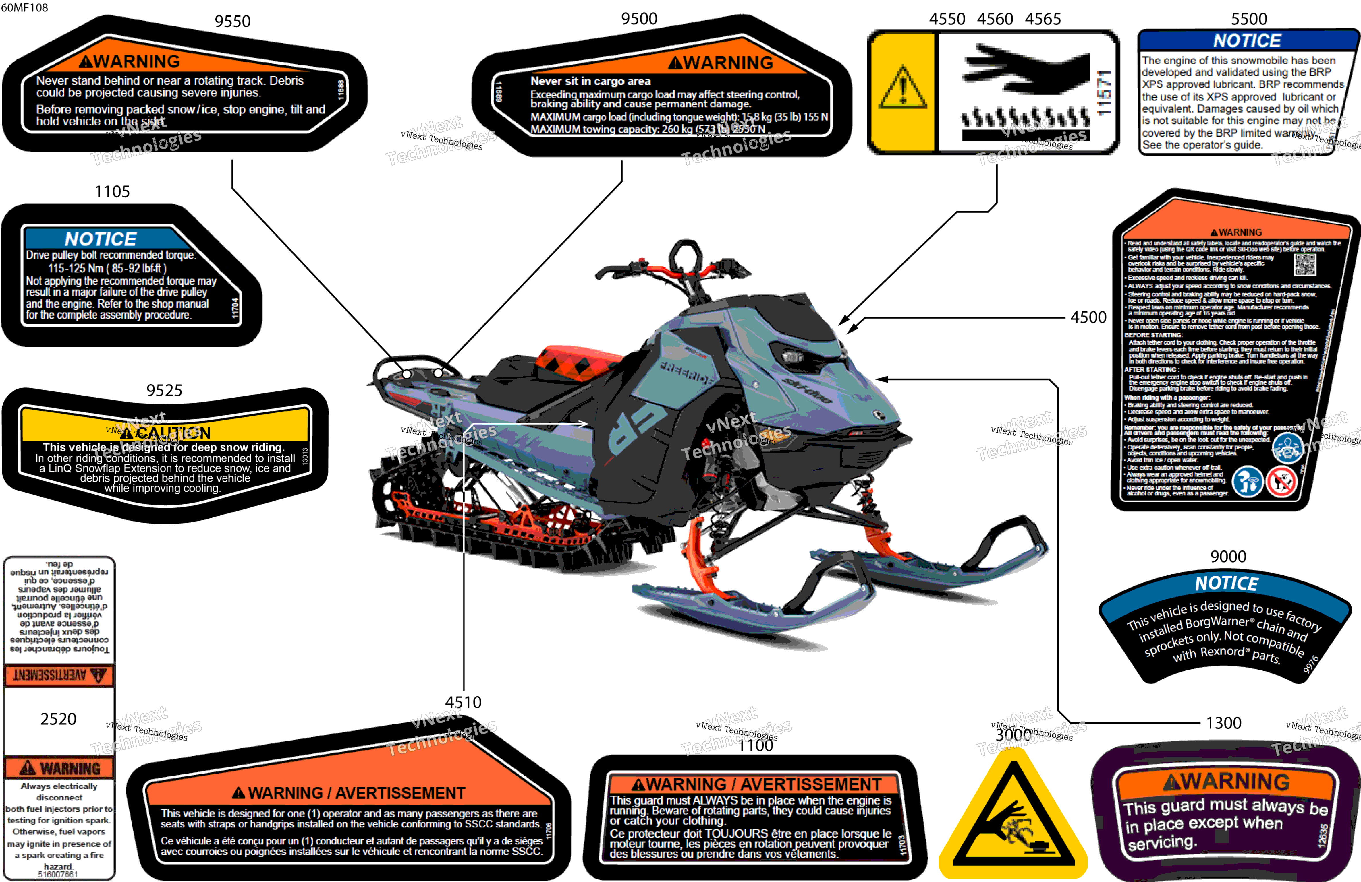 2026 FREERIDE - STD - 850 E-TEC Turbo R - VDTL - Scandi Blue - 15X154X3P4 Track