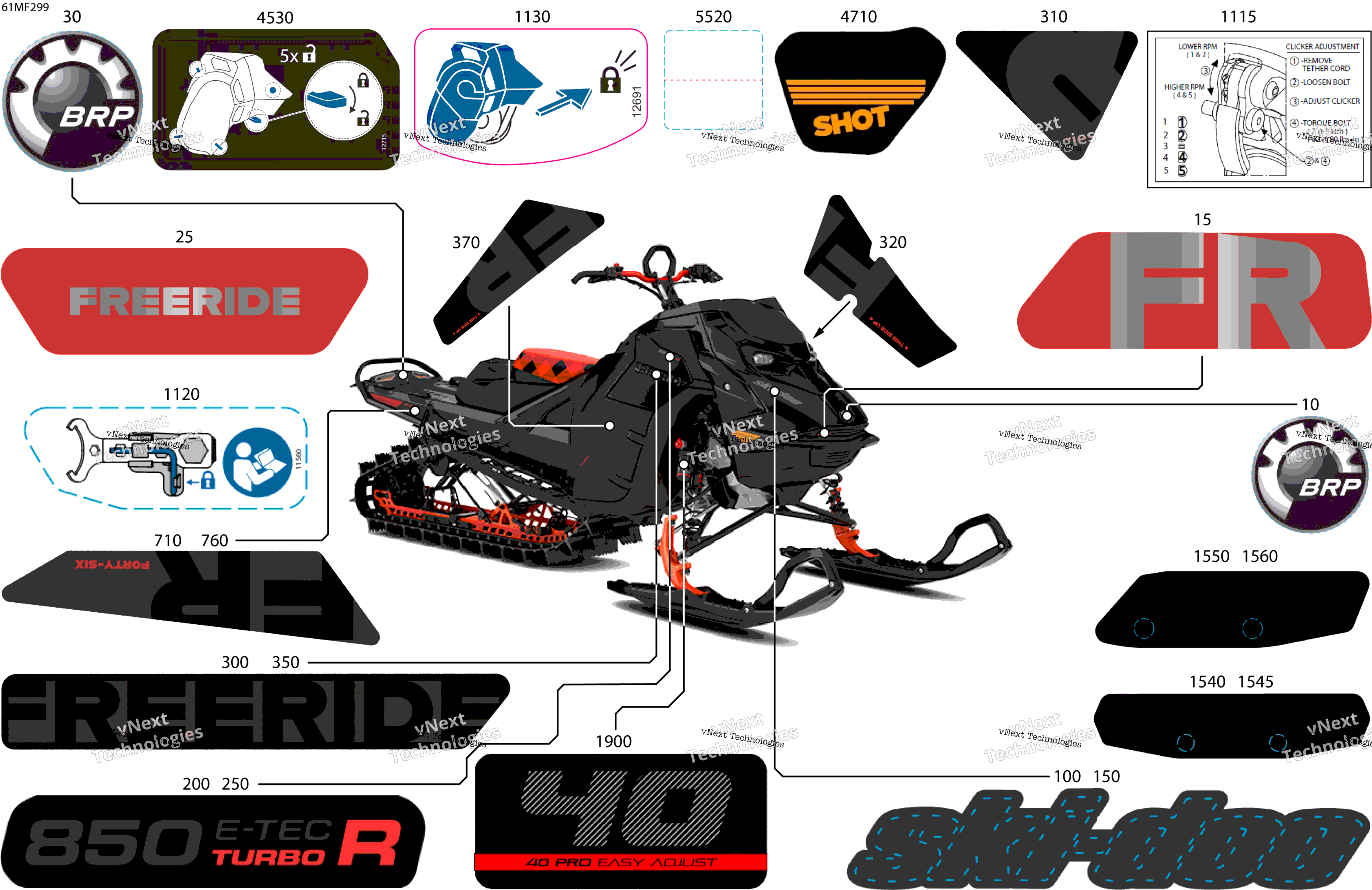 2026 FREERIDE - STD - 850 E-TEC Turbo R - VKTA - Deep Black - 15X146X2.5P Track