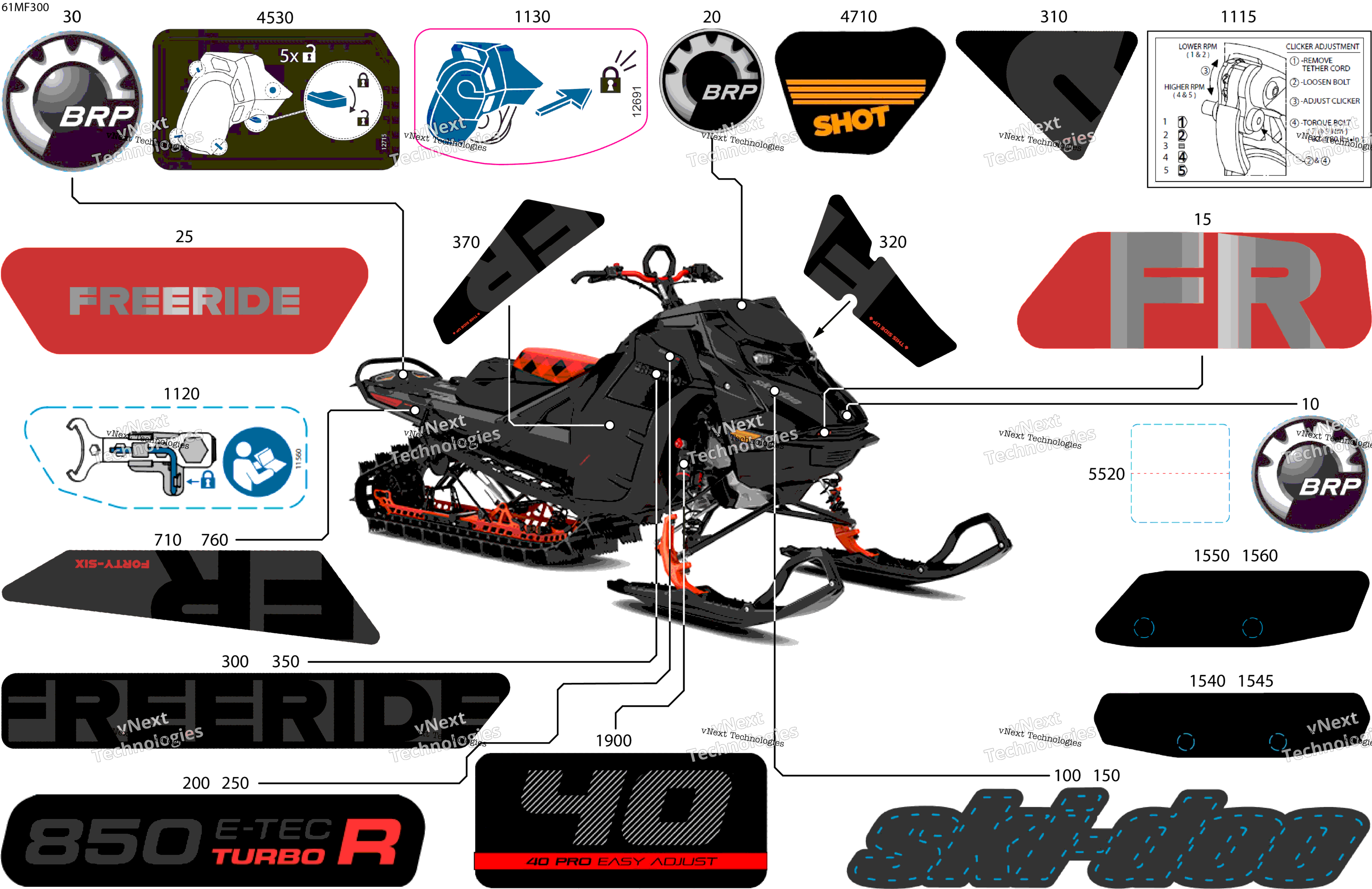 2026 FREERIDE - STD - 850 E-TEC Turbo R - VKTB - Deep Black - 15X146X2.5P Track