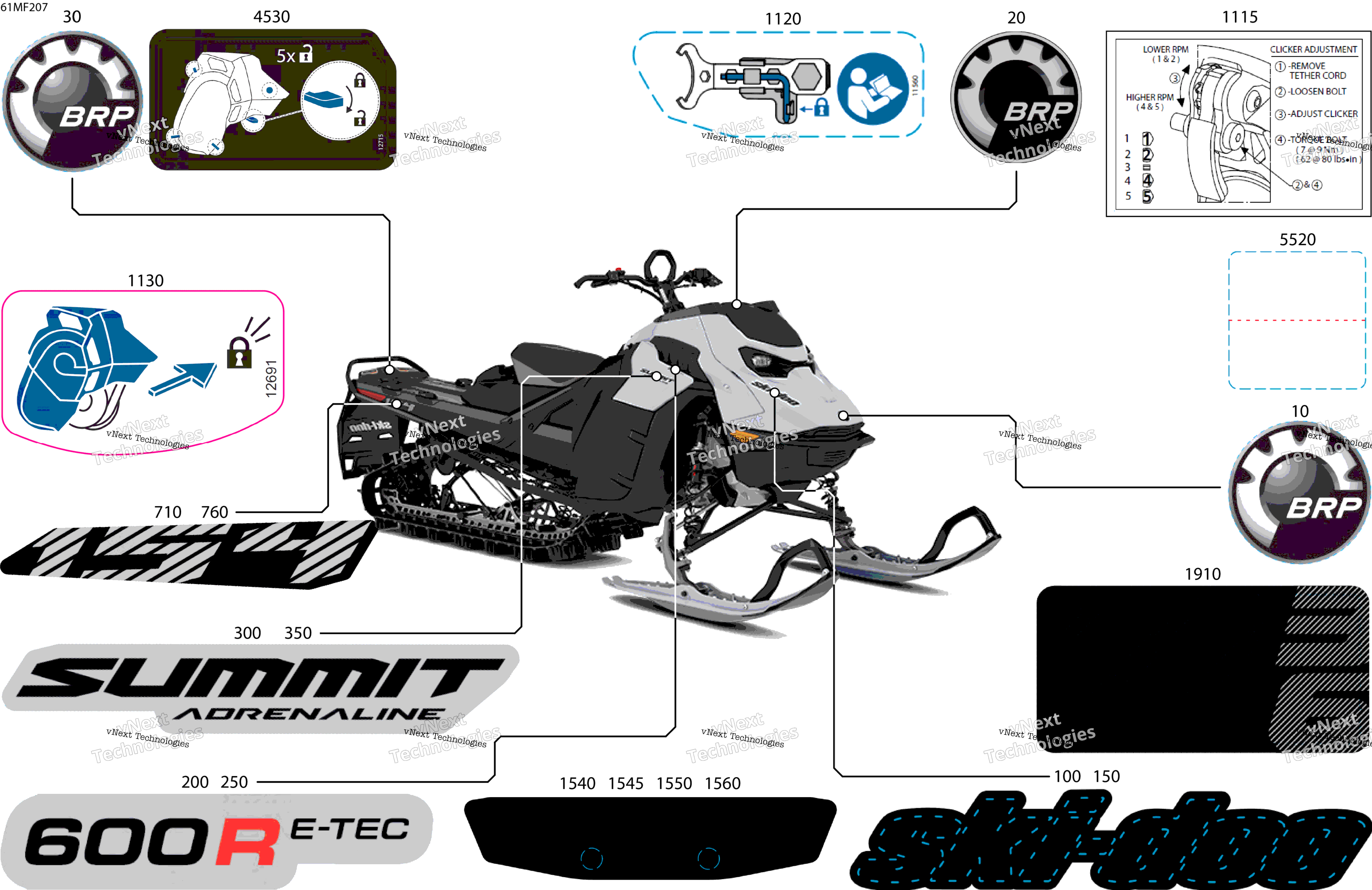 2026 SUMMIT - Adrenaline - 600R E -TEC - CETD - Catalyst Gray - 16X154X2.5PLF Track