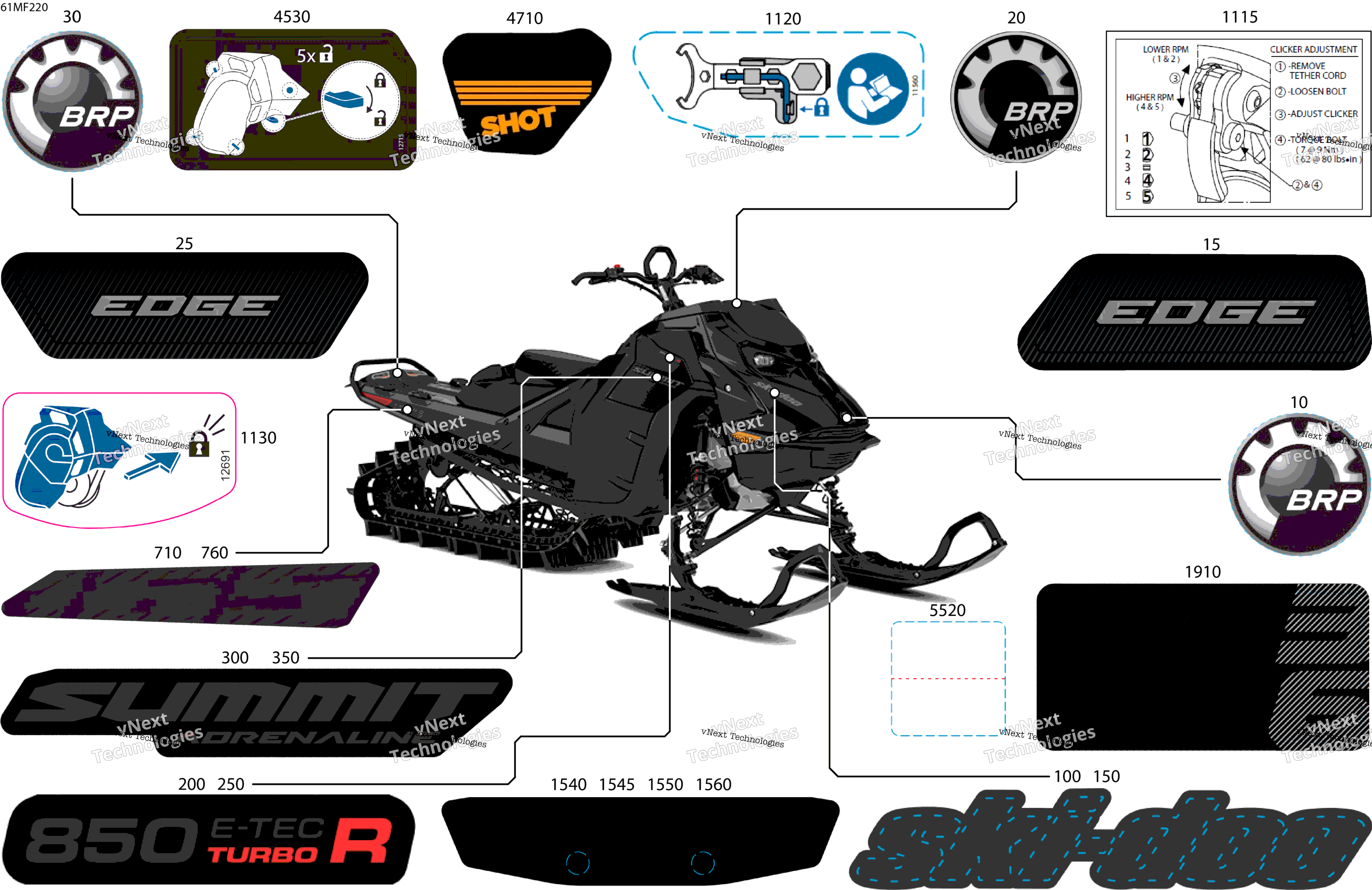 2026 SUMMIT - Adrenaline with Enduro Package - 850 E-TEC Turbo R - CJTC - Deep Black - 16X165X3P4F Track