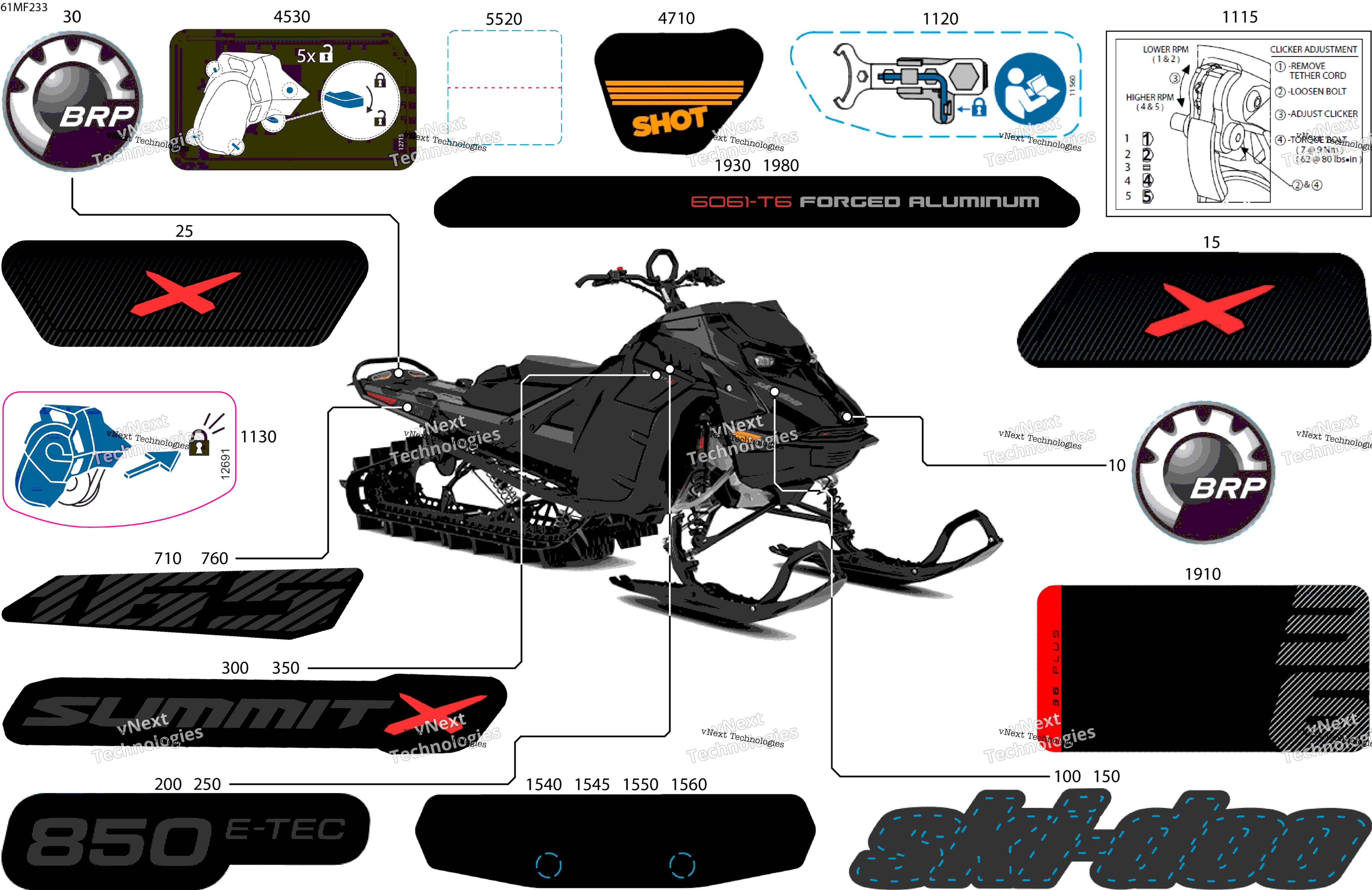 2026 SUMMIT - X - 850 E-TEC - TDTD - Deep Black - 16X165X3P4F Track