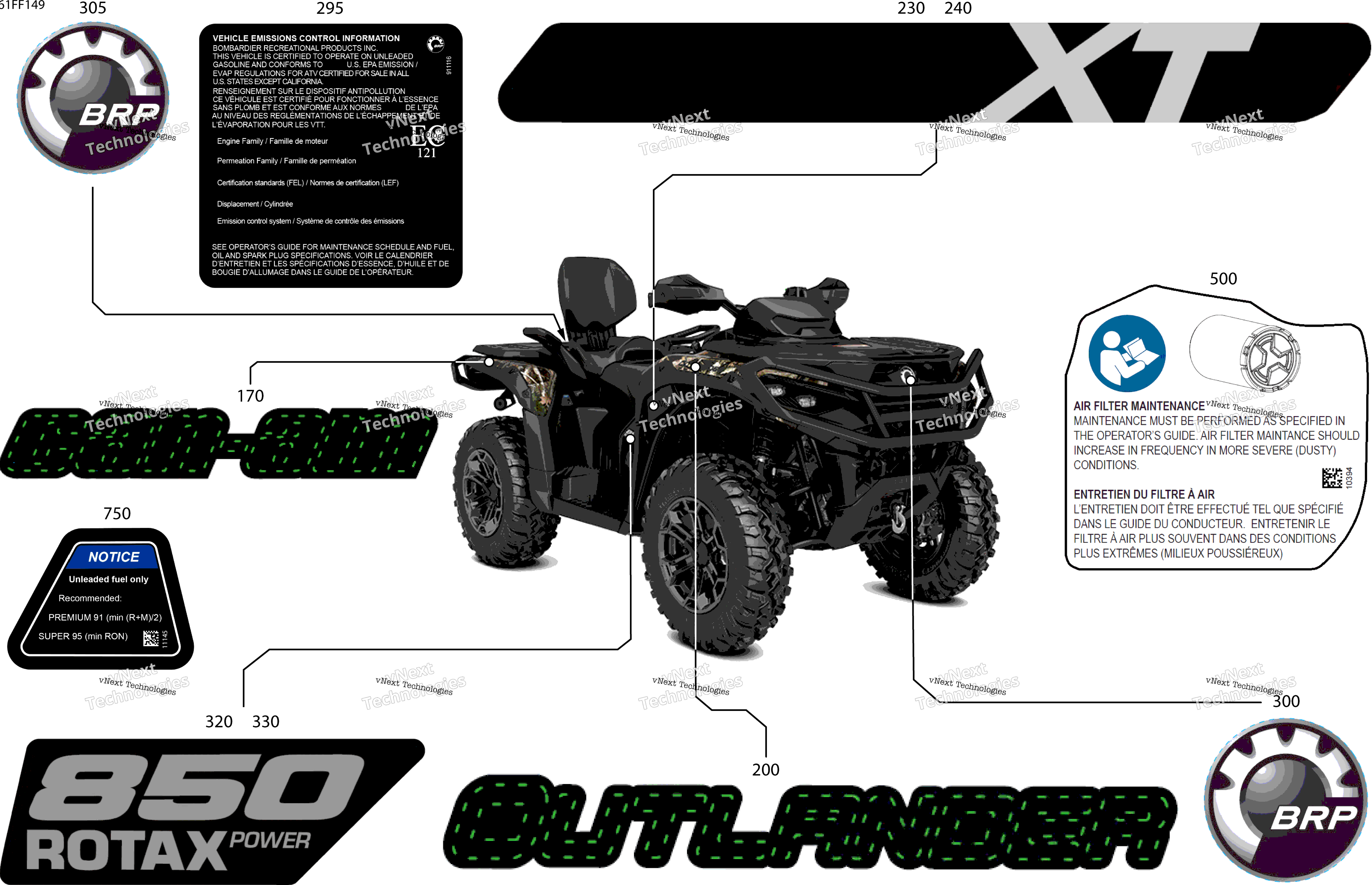 2026 OUT-MAX - 4X4 - XT - 850 - 4STC - Compass Green