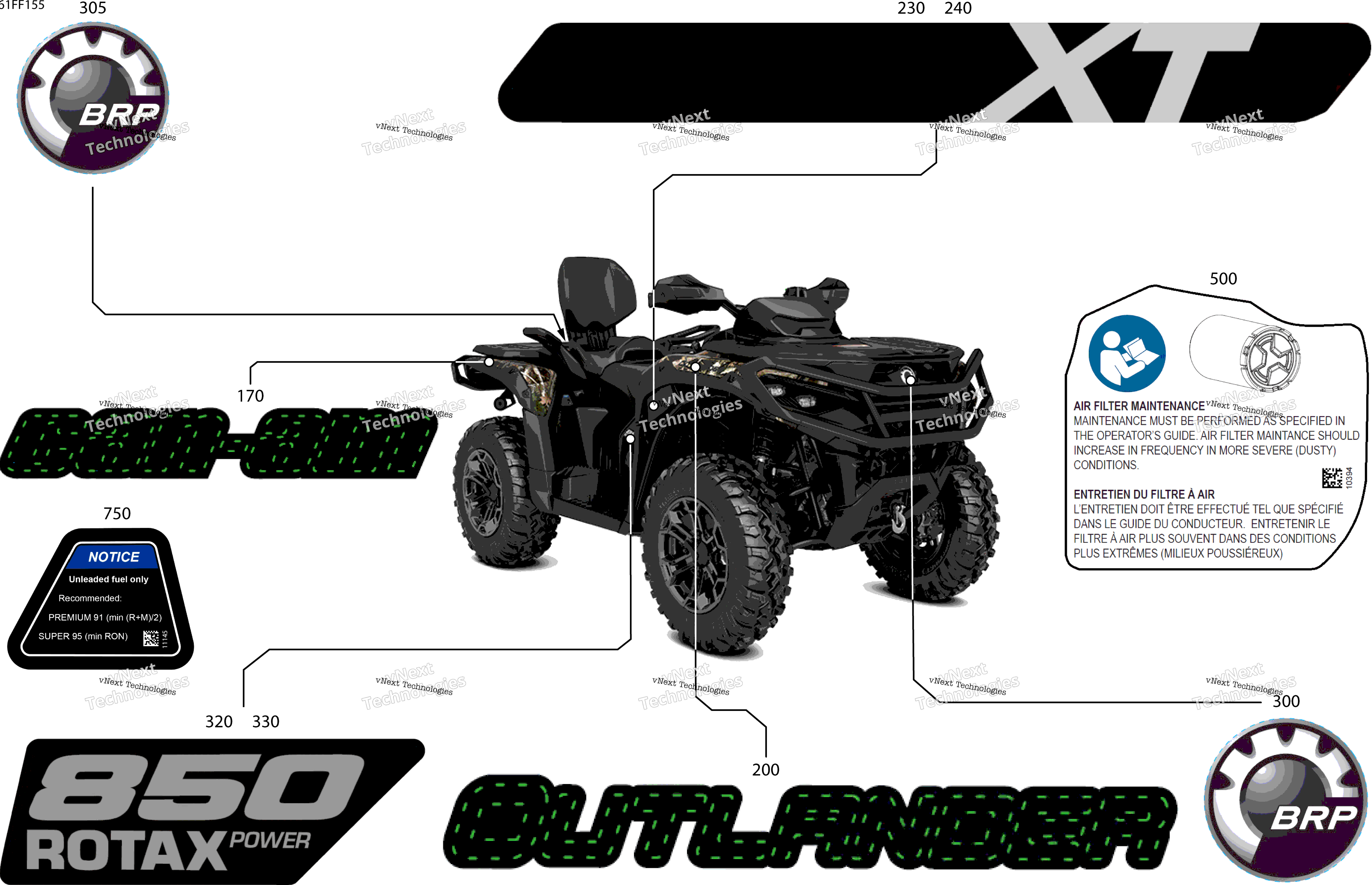 2026 OUT-MAX - 4X4 - XT - 850 - 4STJ - CALI - Compass Green