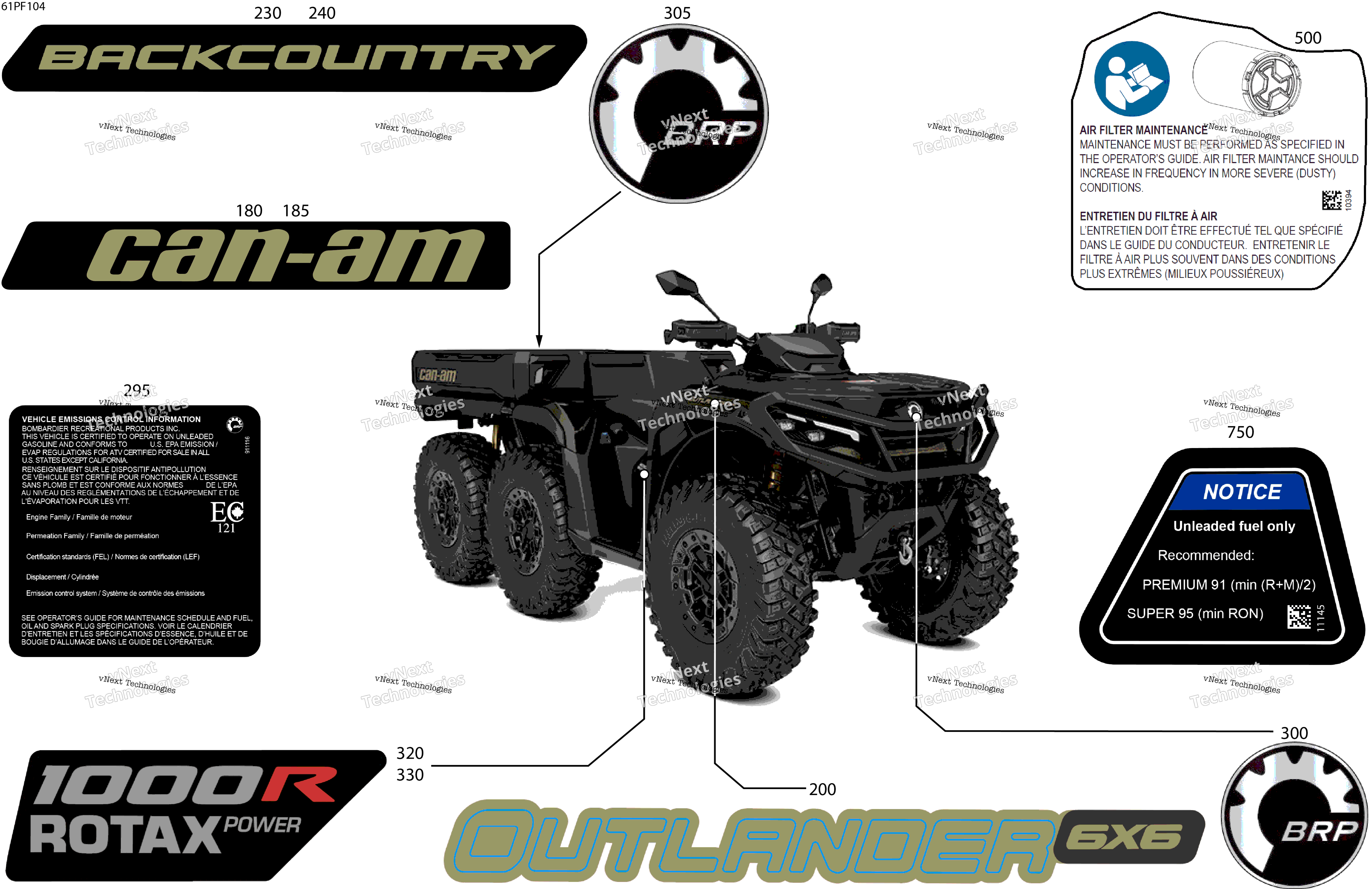 2026 OUT-MAX - 6X6 - BACKCOUNTRY - 1000R EFI - 2KTA - Stealth Black