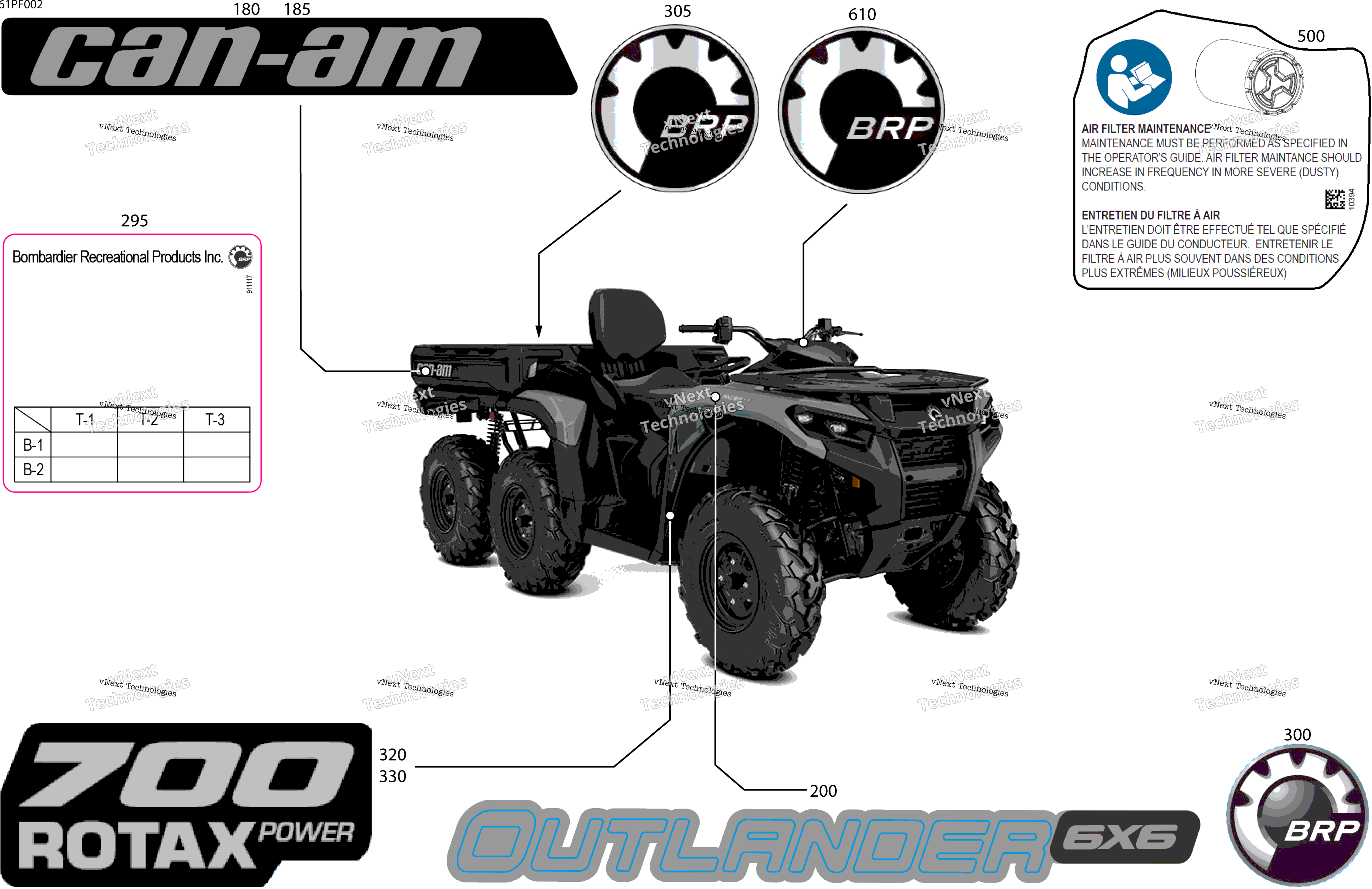 2026 OUT-MAX - 6X6 - DPS - 700 EFI - 2FTB - Granite Grey