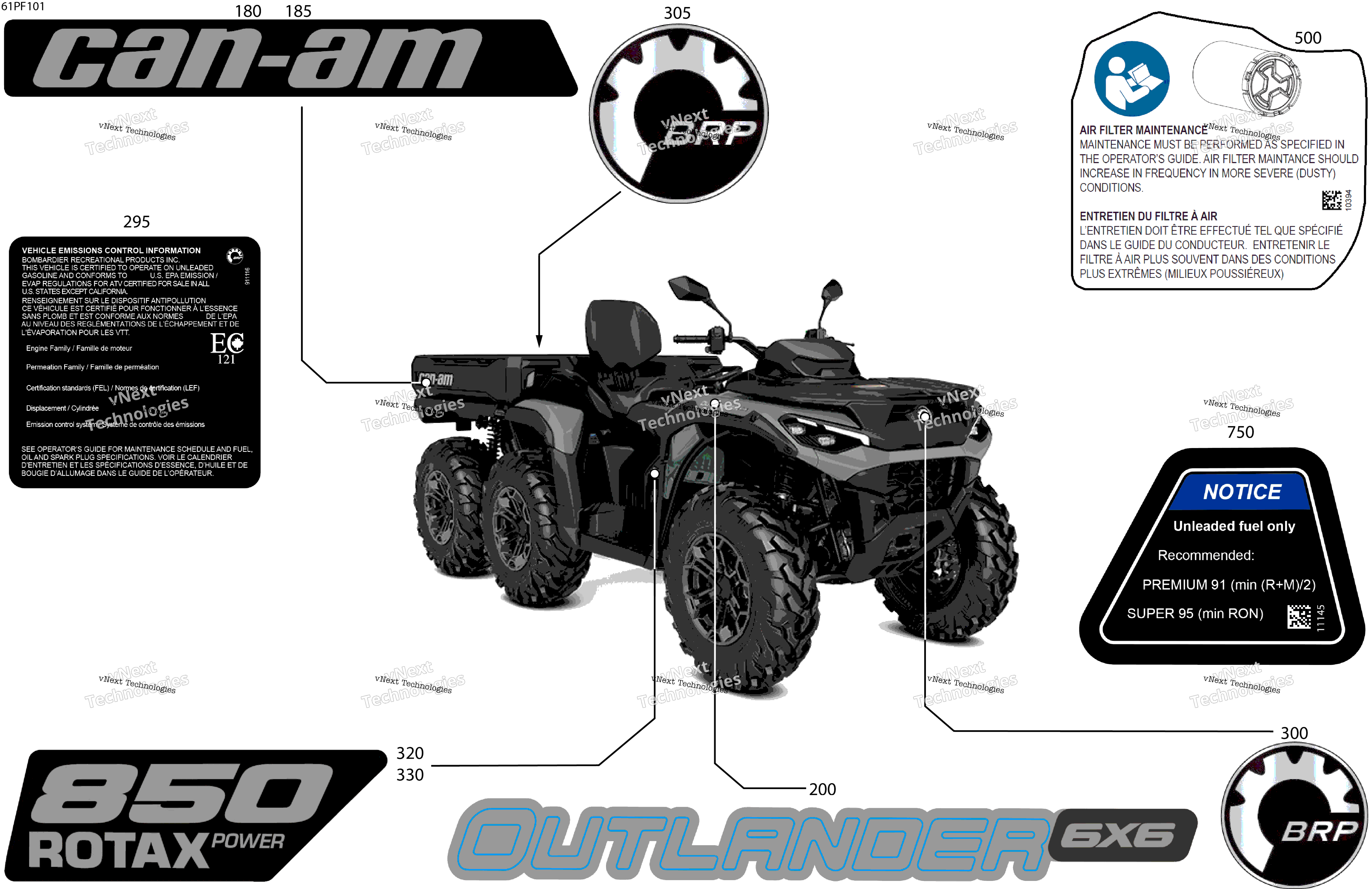 2026 OUT-MAX - 6X6 - DPS - 850 EFI - 2HTA - Granite Grey