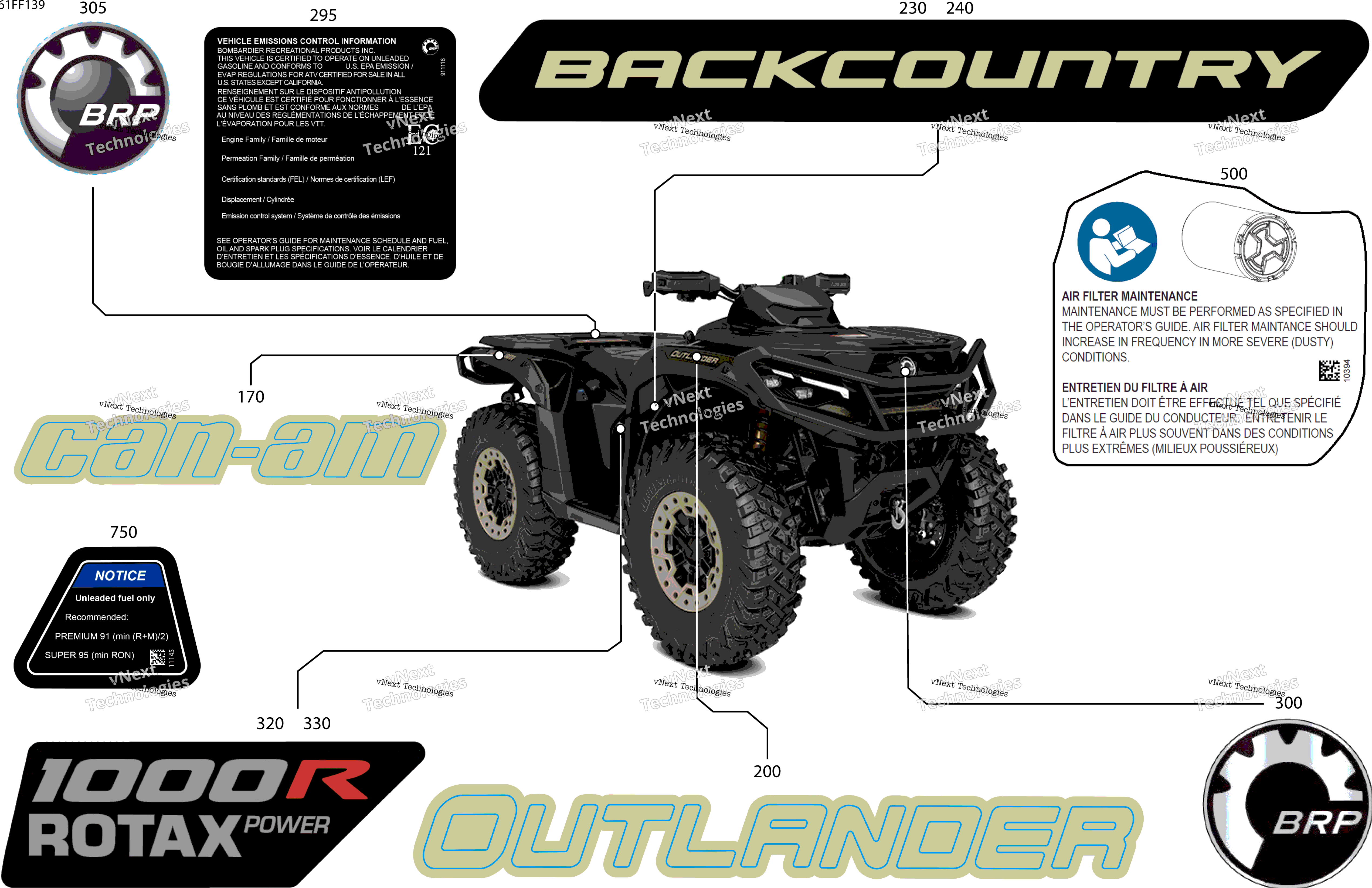 2026 OUTLANDER - 4X4 - BACKCOUNTRY - 1000R - 4NTF - Stealth Black