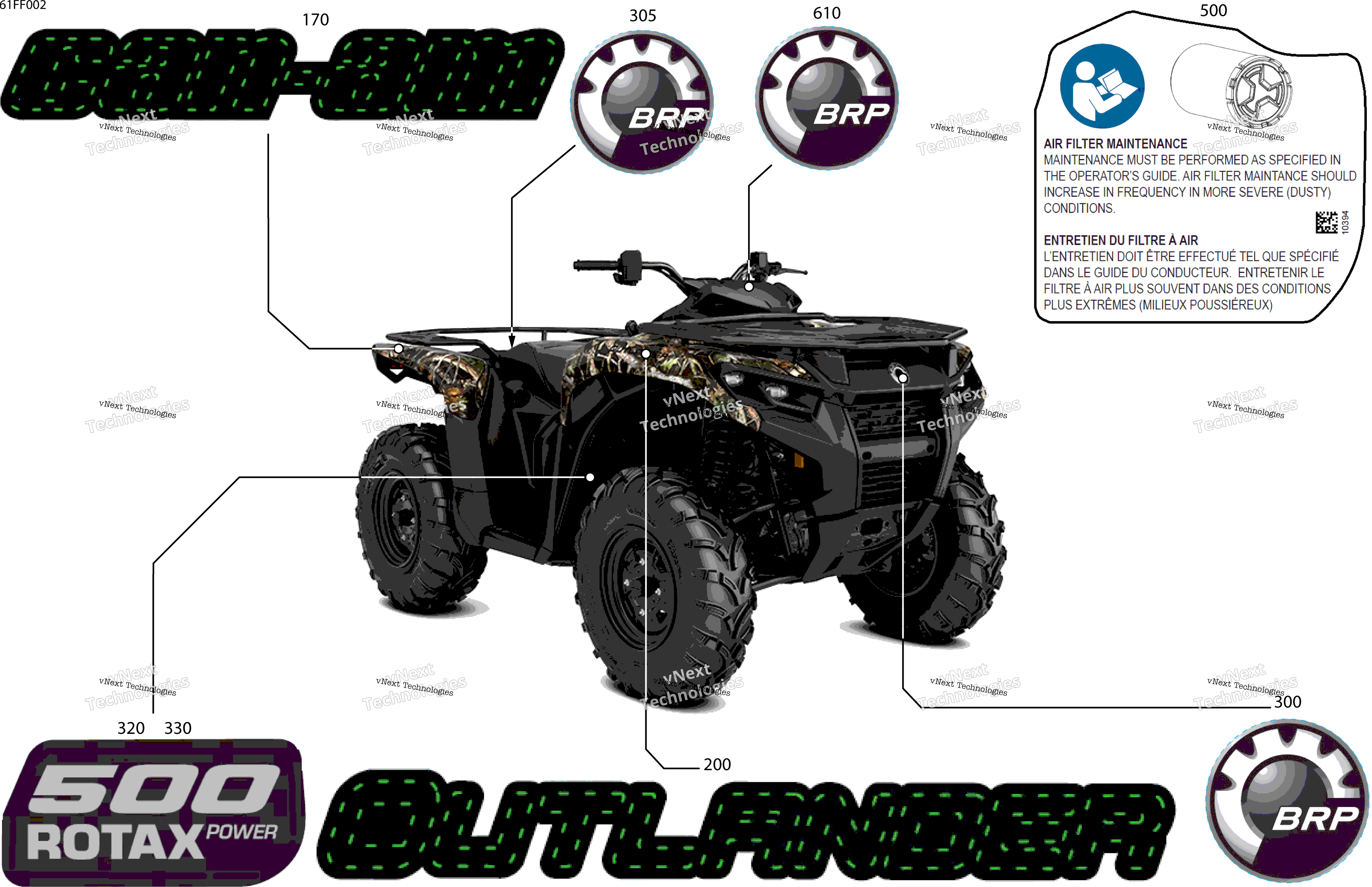 2026 OUTLANDER - 4X4 - DPS - 500 - 1BTB - CALI - Dark Wildland Camo