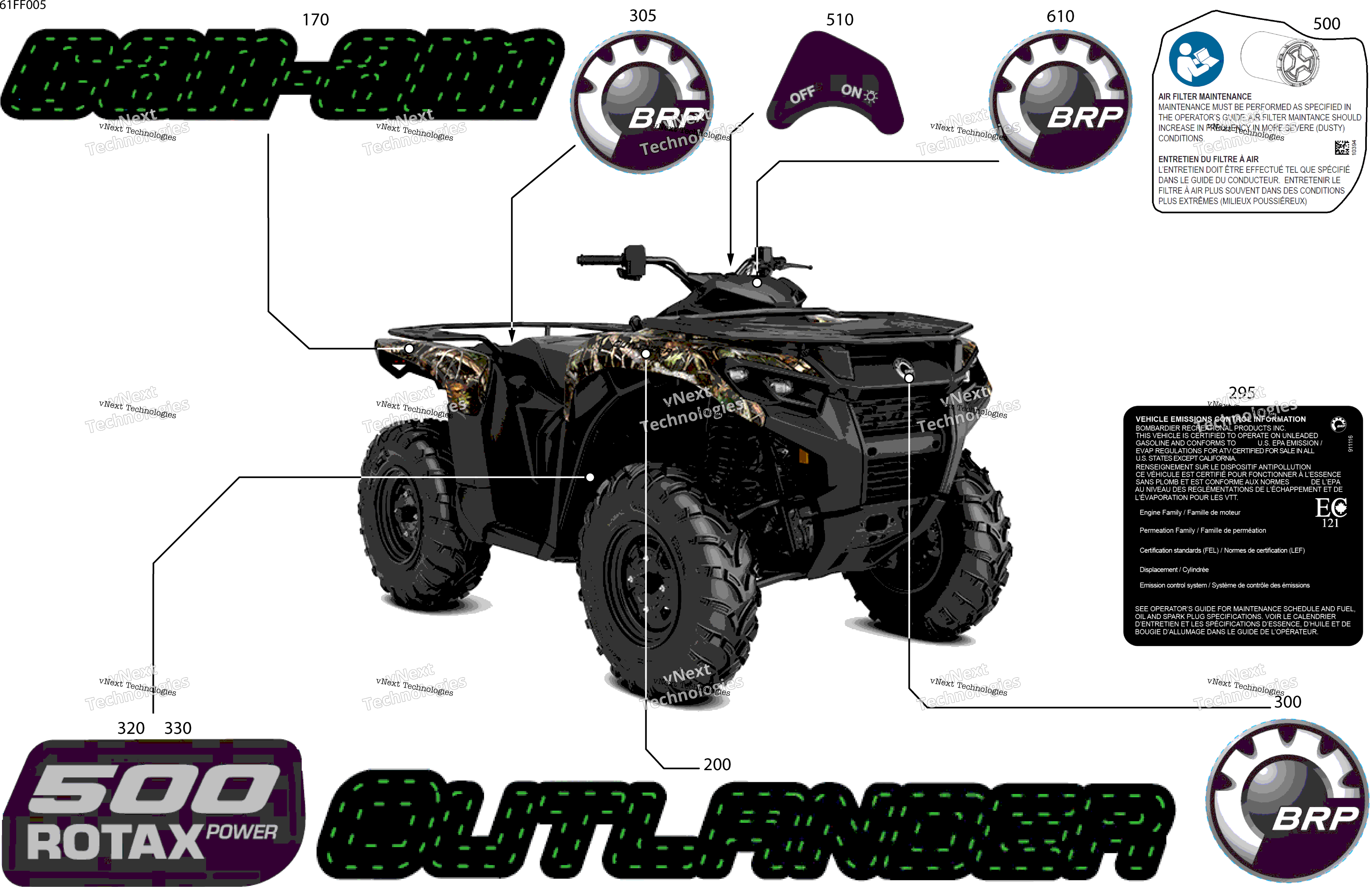 2026 OUTLANDER - 4X4 - DPS - 500 - 1BTF - Dark Wildland Camo