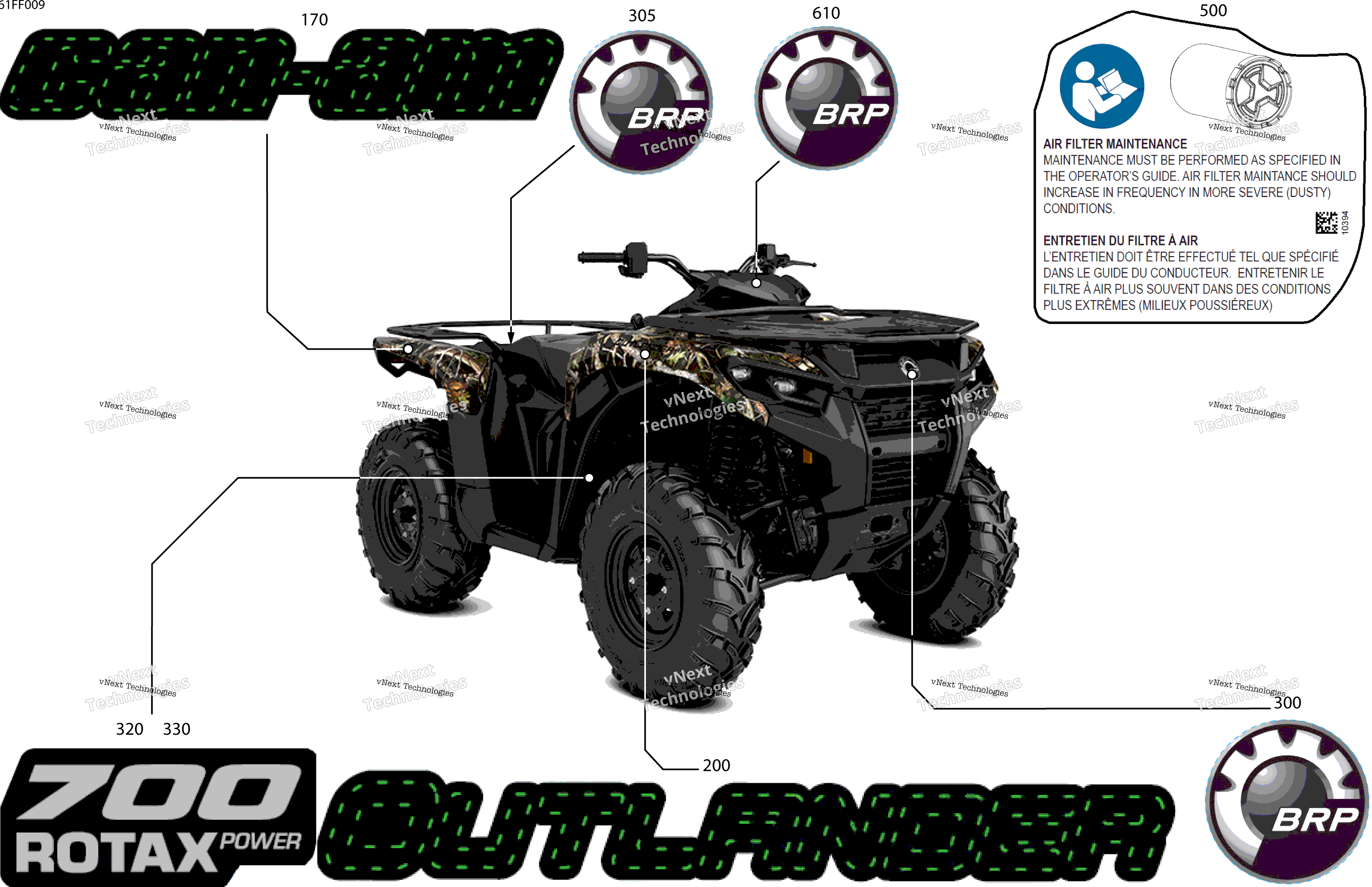 2026 OUTLANDER - 4X4 - DPS - 700 - 1ETA - CALI - Dark Wildland Camo