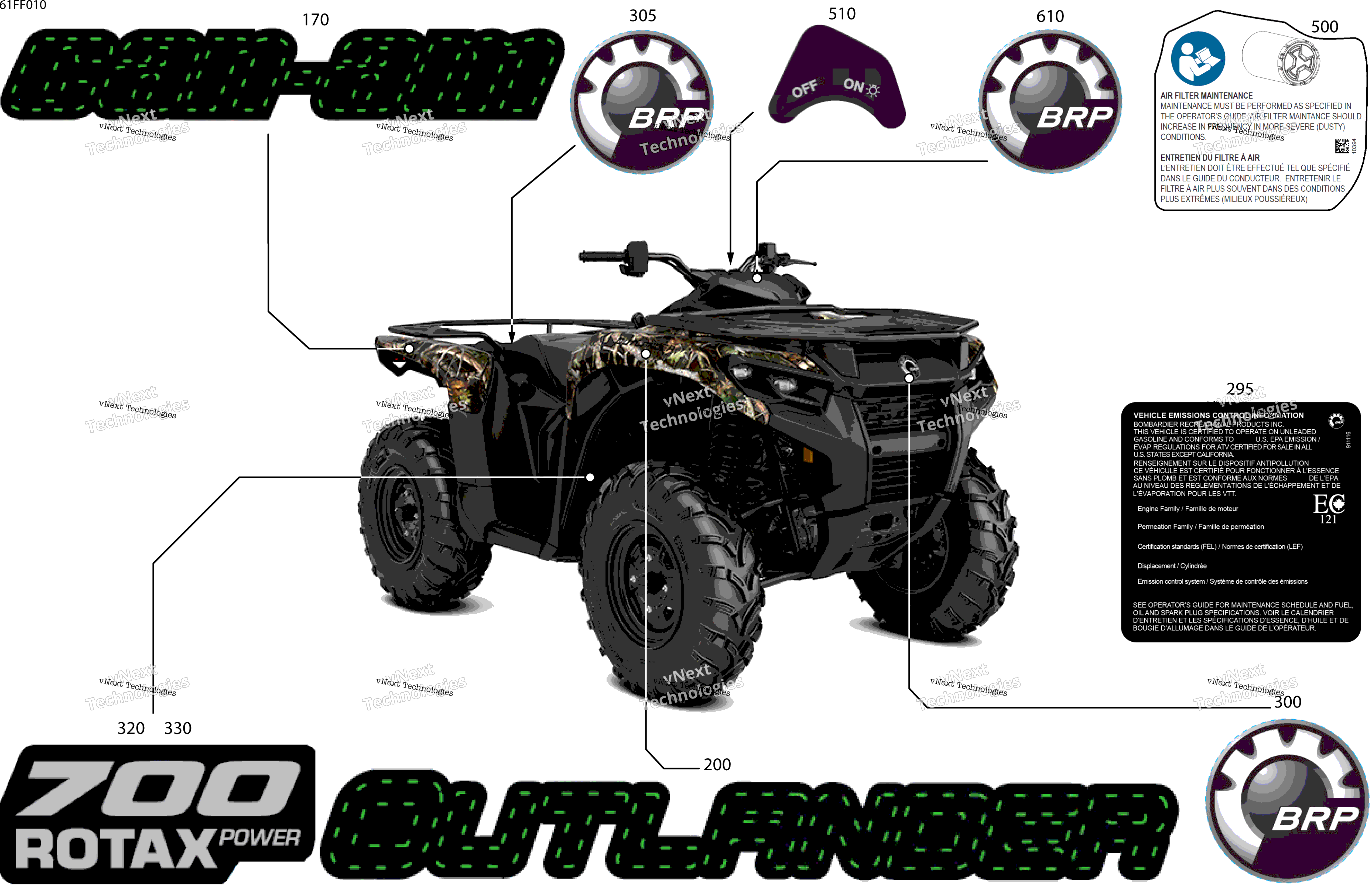 2026 OUTLANDER - 4X4 - DPS - 700 - 1ETD - Dark Wildland Camo