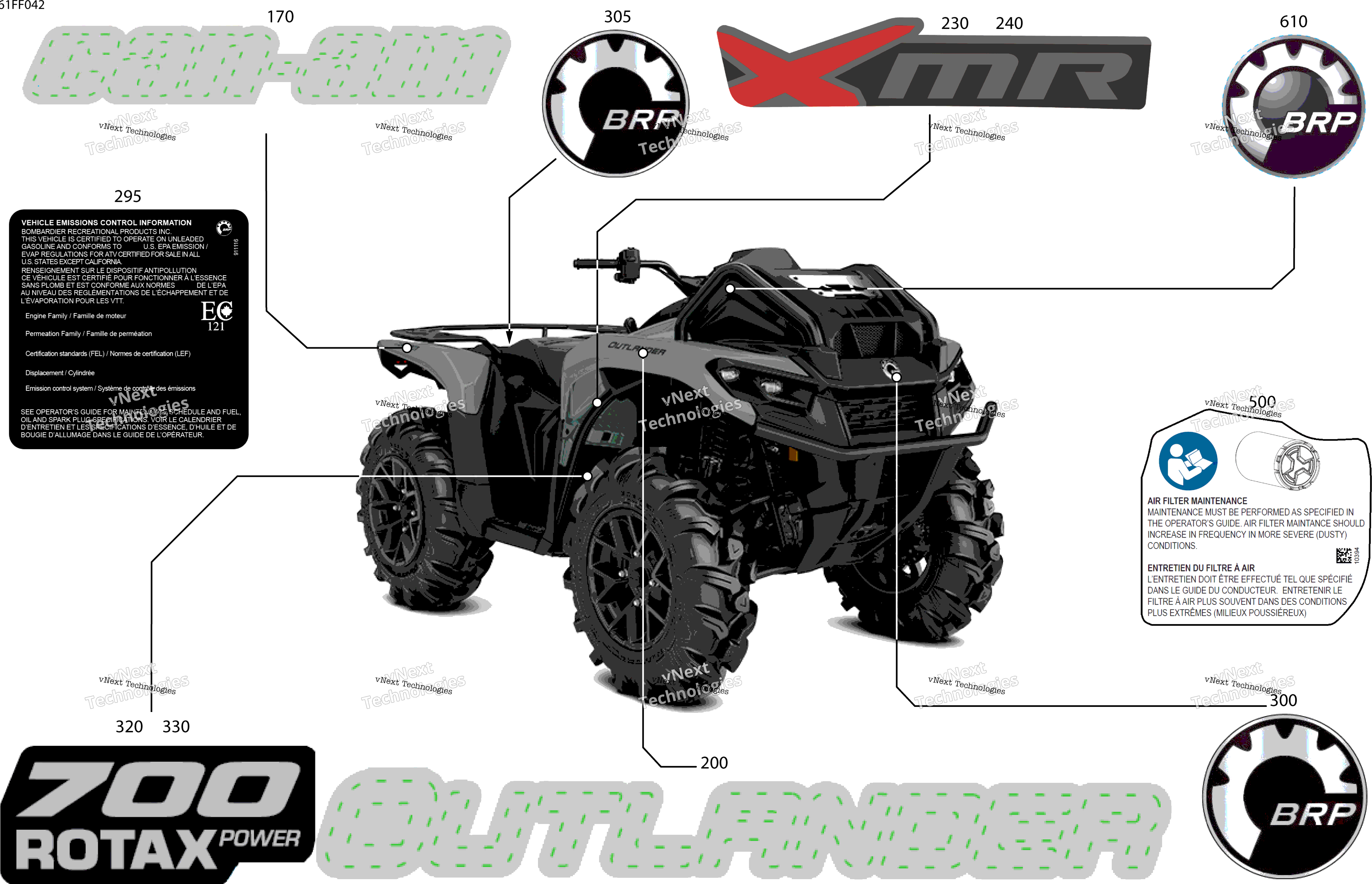 2026 OUTLANDER - 4X4 - XMR - 700 - 1STB - Granite Grey