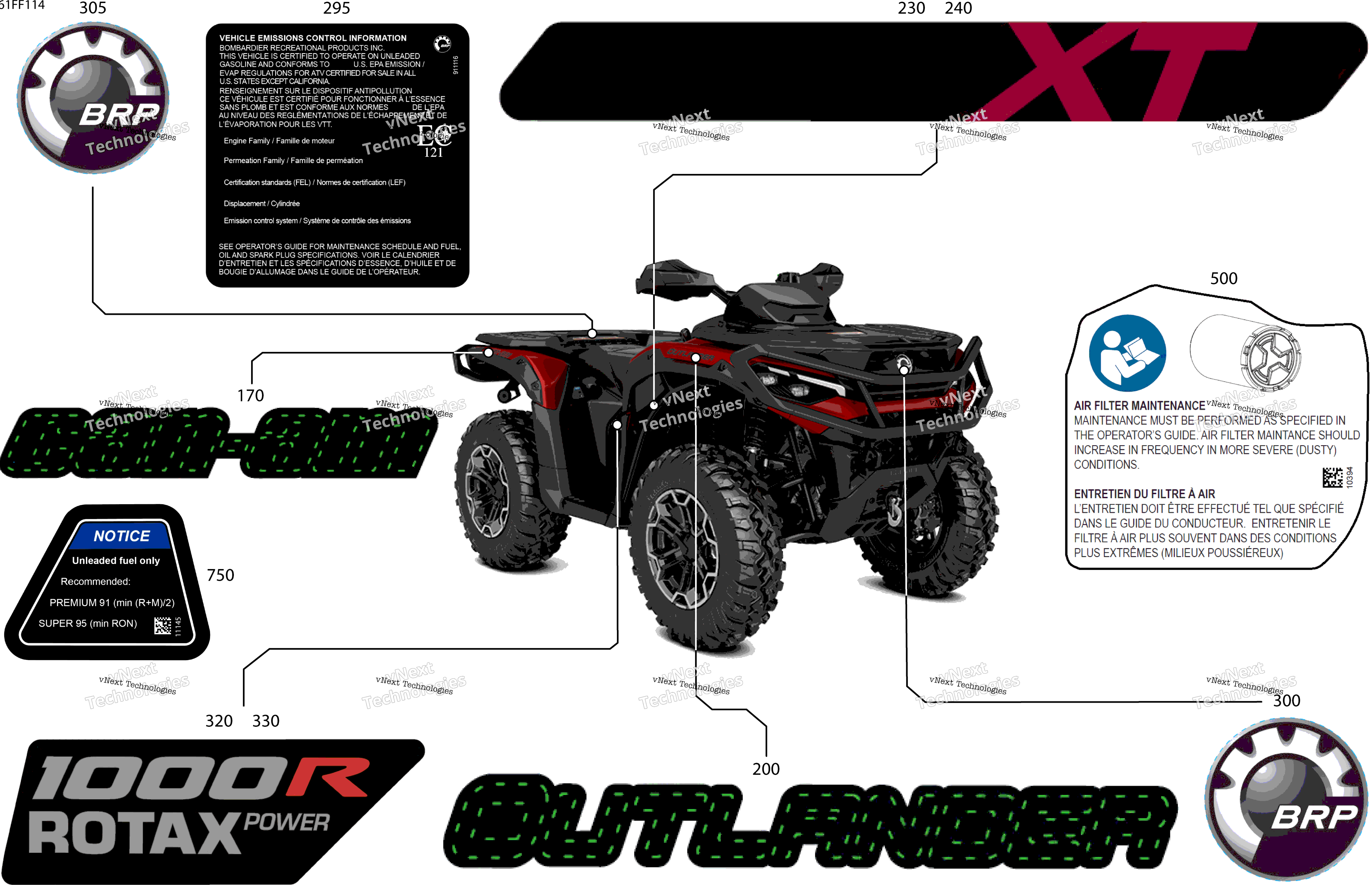2026 OUTLANDER - 4X4 - XT - 1000R - 4FTC - Fiery Red Metallic