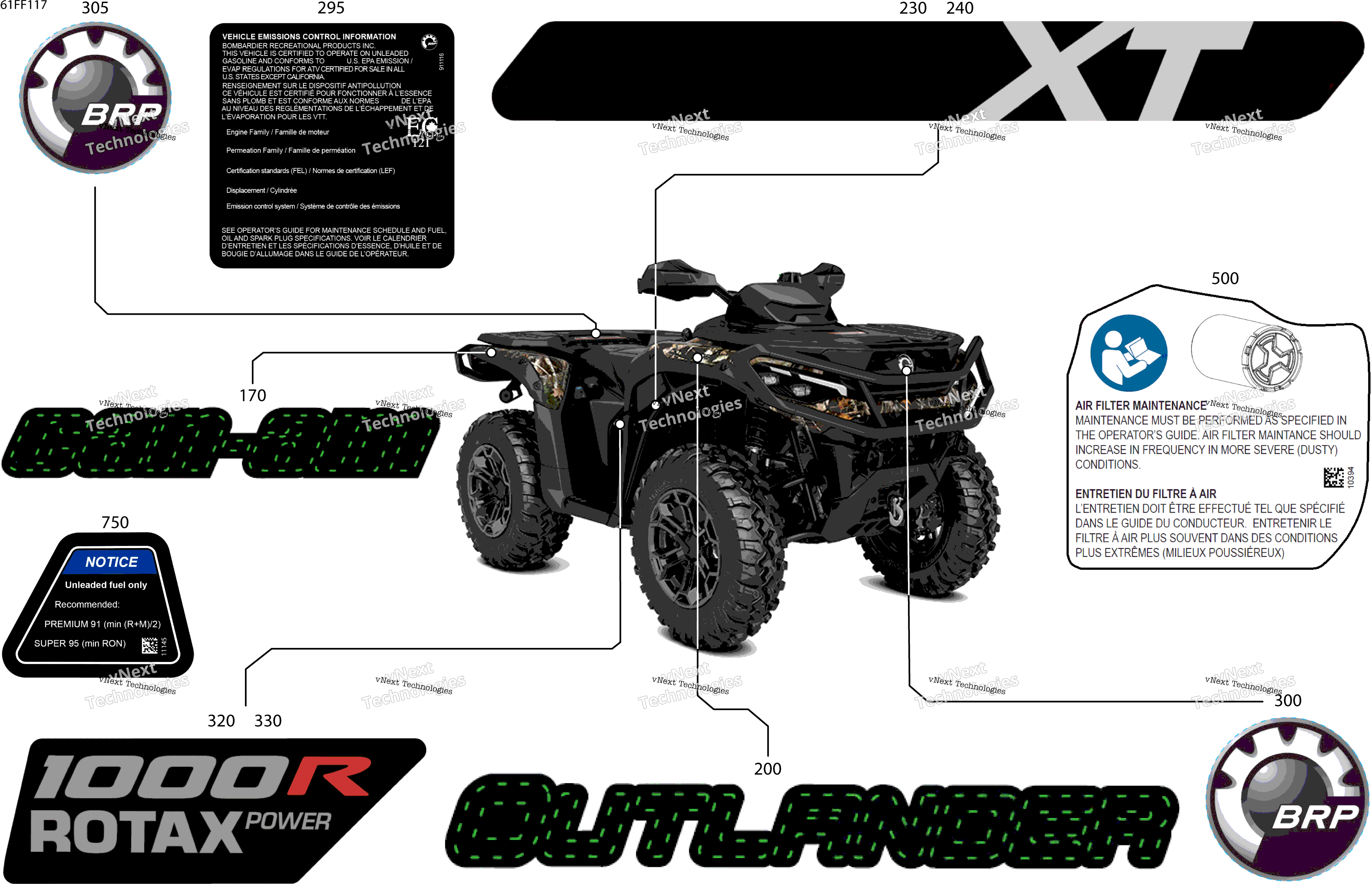 2026 OUTLANDER - 4X4 - XT - 1000R - 4FTF - Compass Green