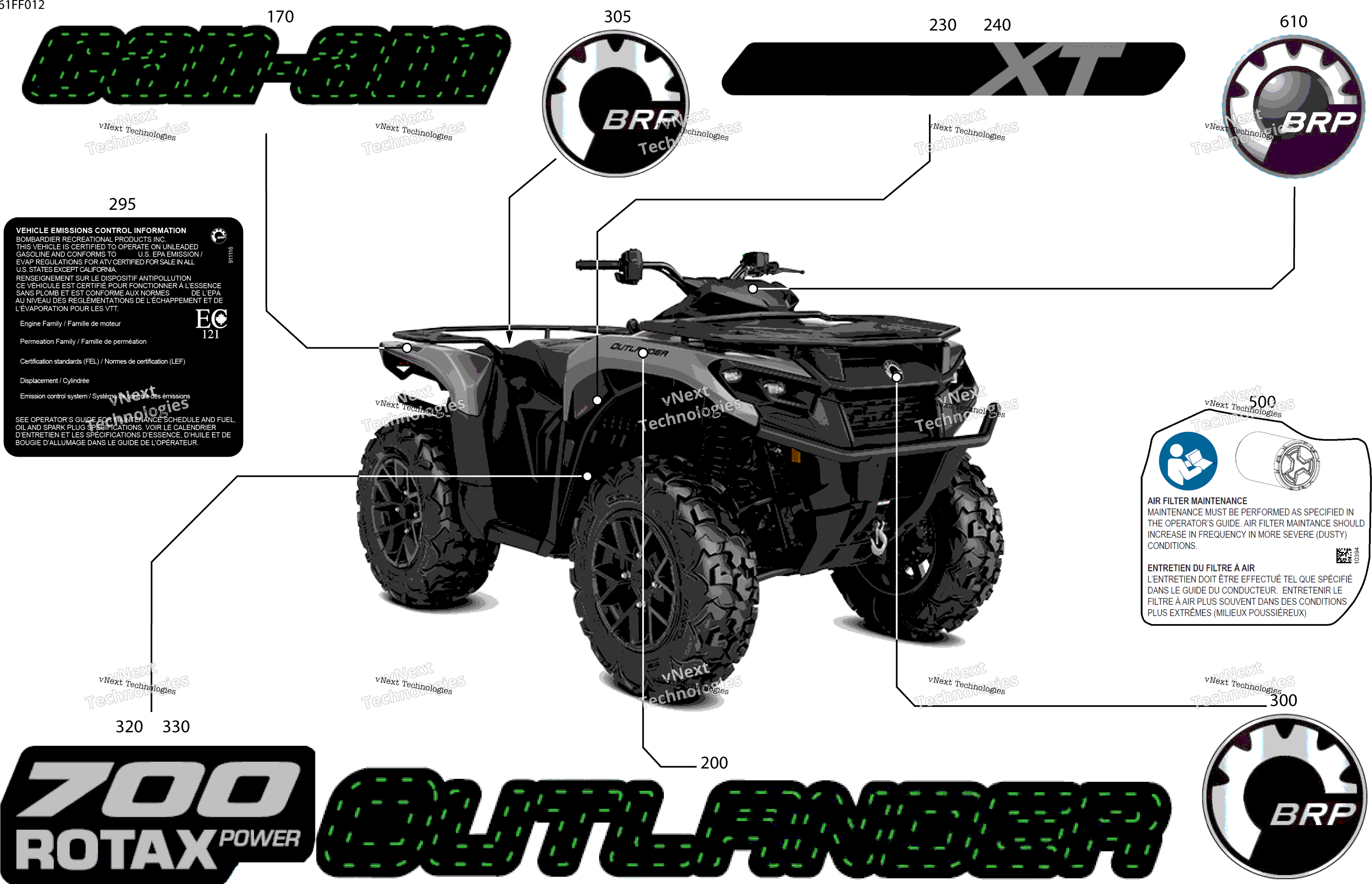2026 OUTLANDER - 4X4 - XT - 700 - 1GTA - Platinum Silver Satin