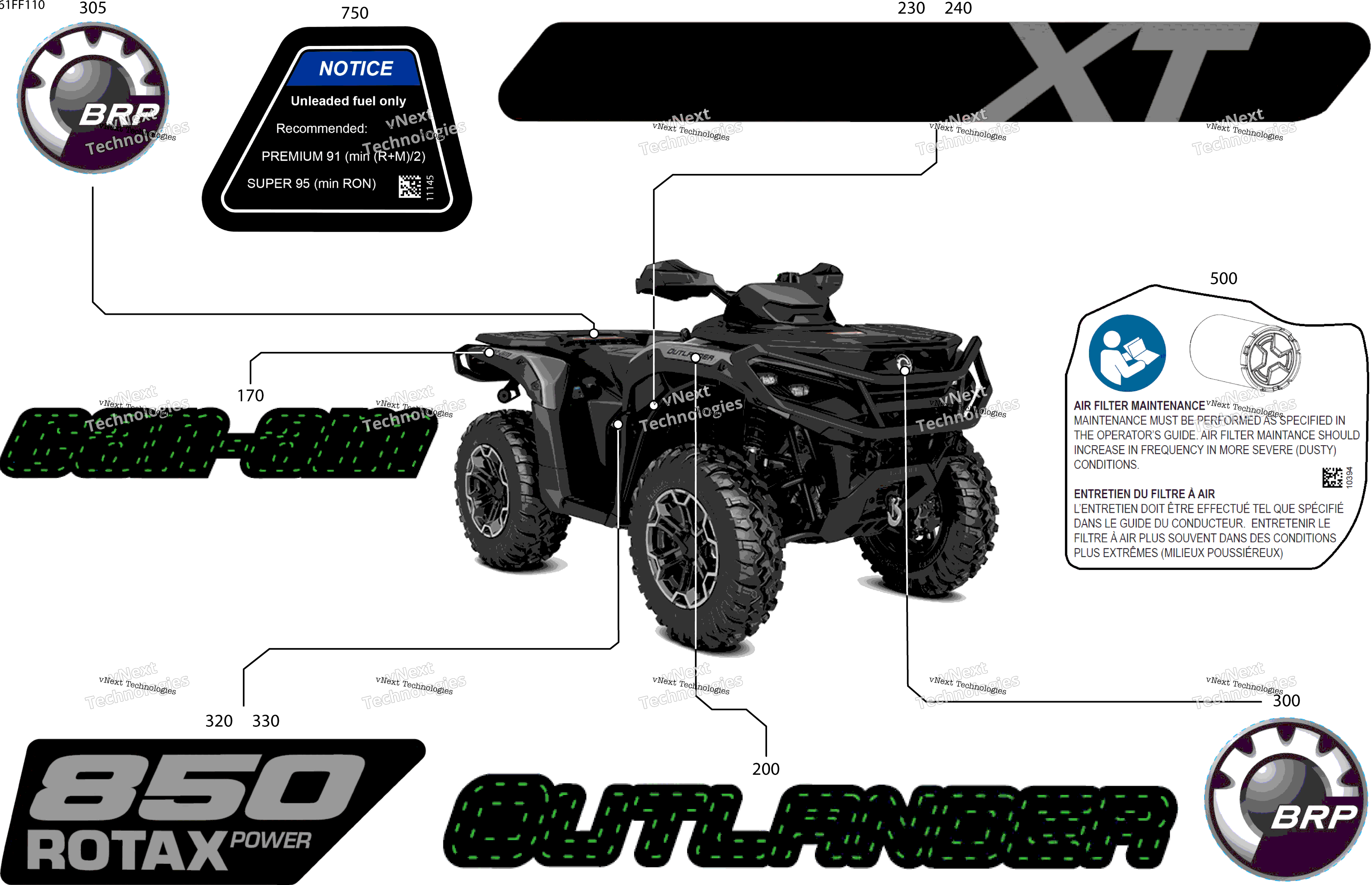 2026 OUTLANDER - 4X4 - XT - 850 - 4ETD - CALI - Platinum Silver Satin
