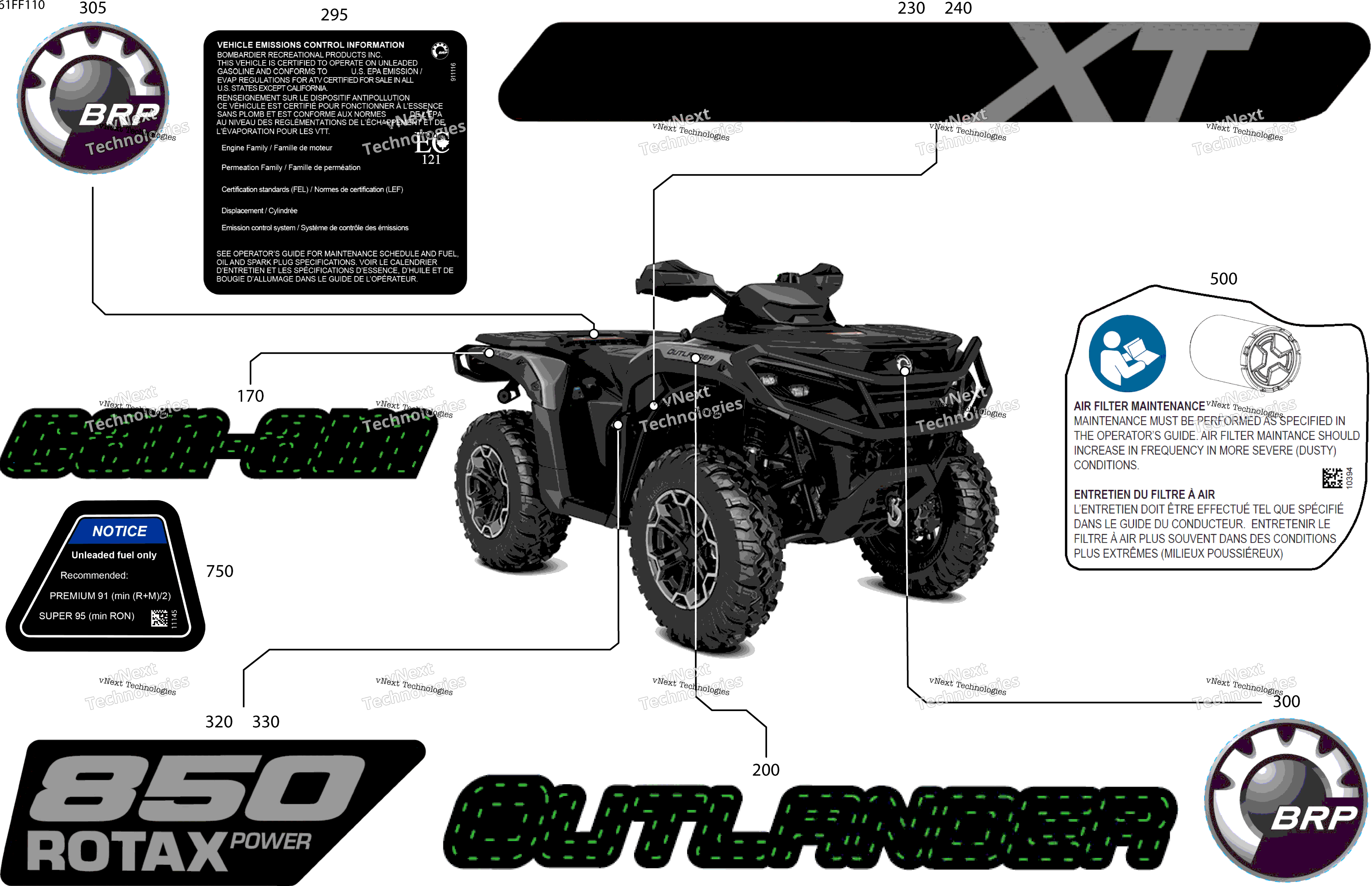 2026 OUTLANDER - 4X4 - XT - 850 - 4ETG - Platinum Silver Satin