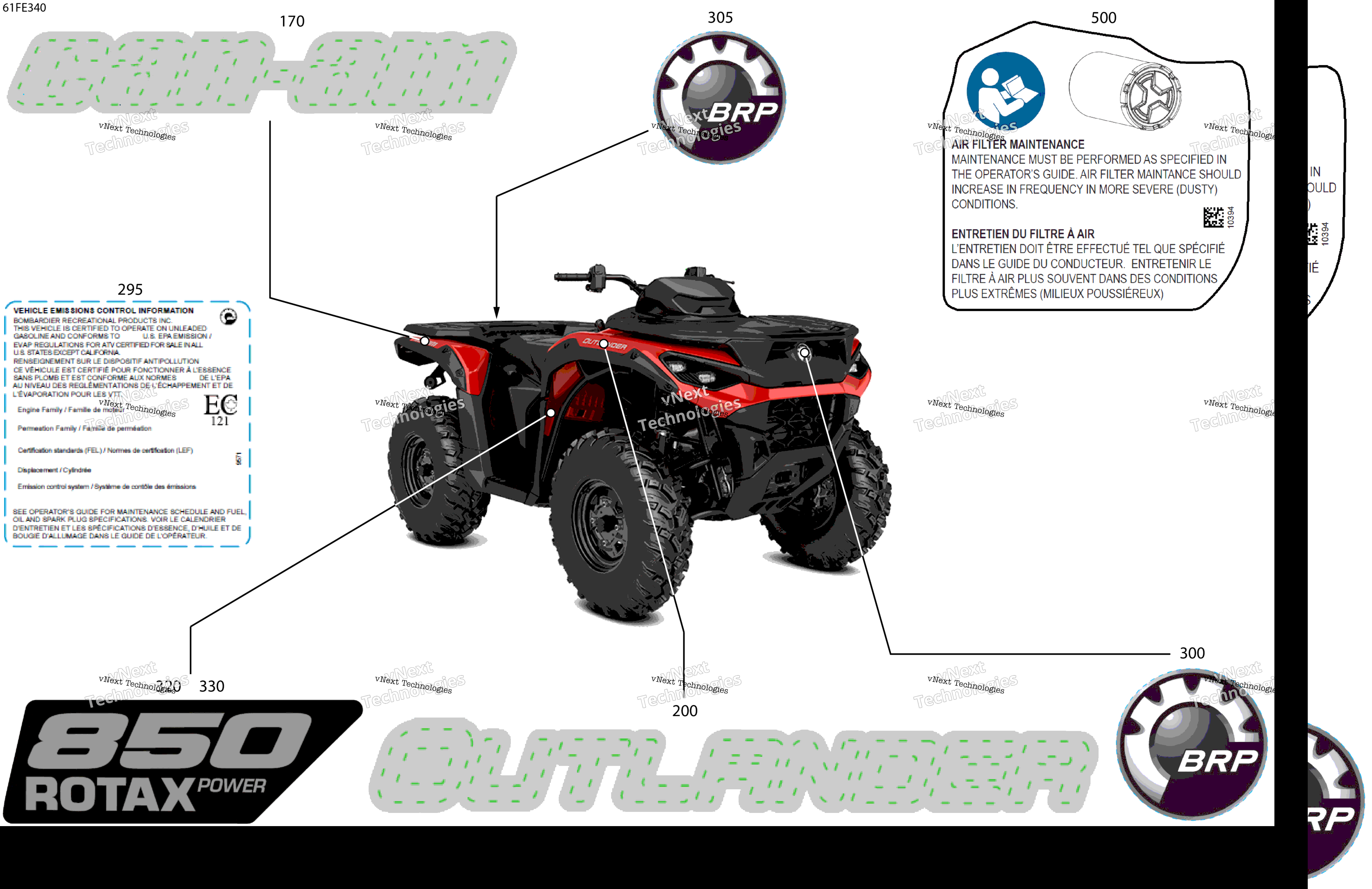 2025 OUTLANDER - 4X4 - STD - 850 - 4ASA - Legion Red