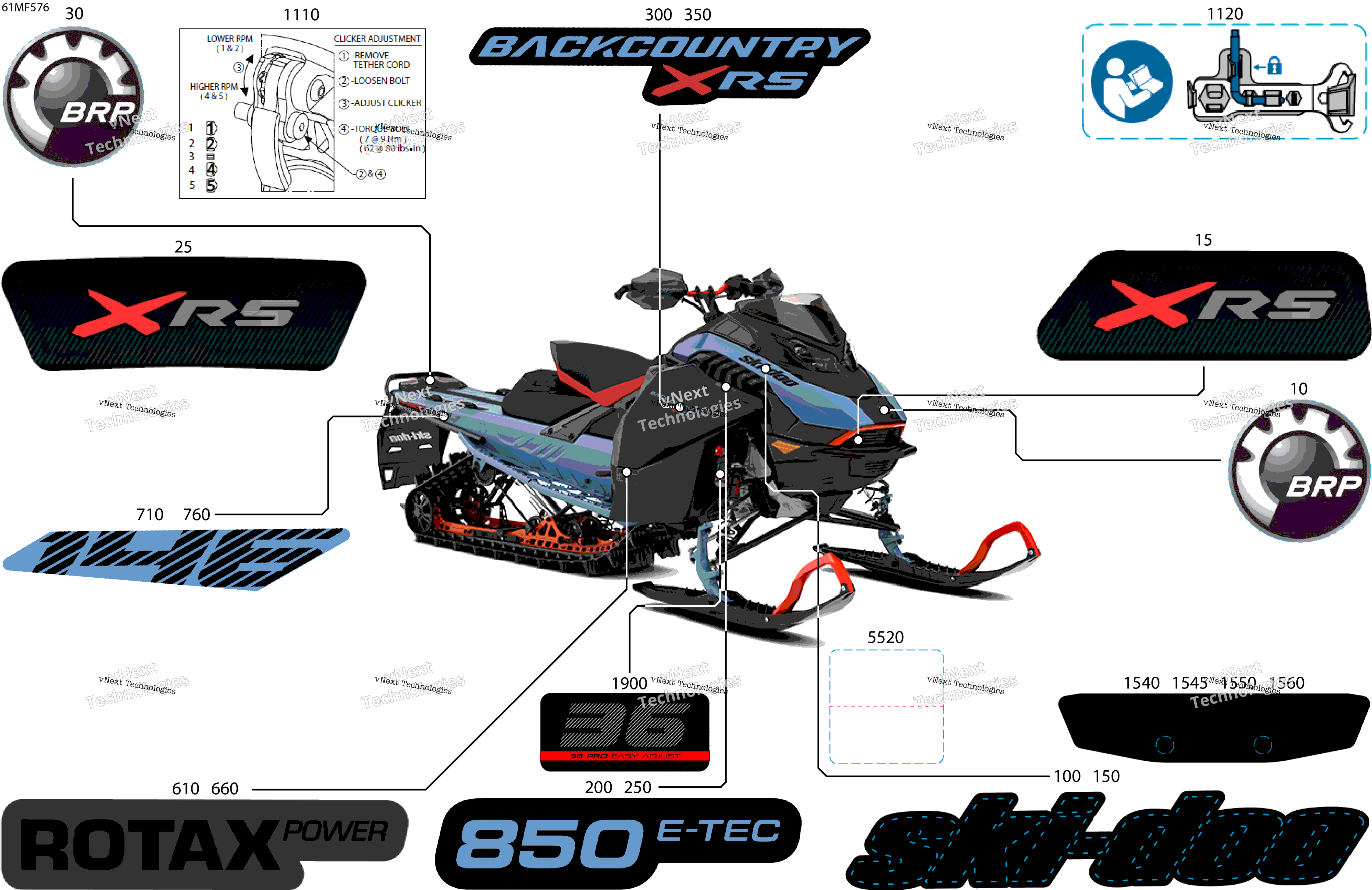 2026 BACKCOUNTRY - X-RS - 850 E-TEC - UYTA - Scandi Blue - 16X146X2.0P Track - SHOT starter