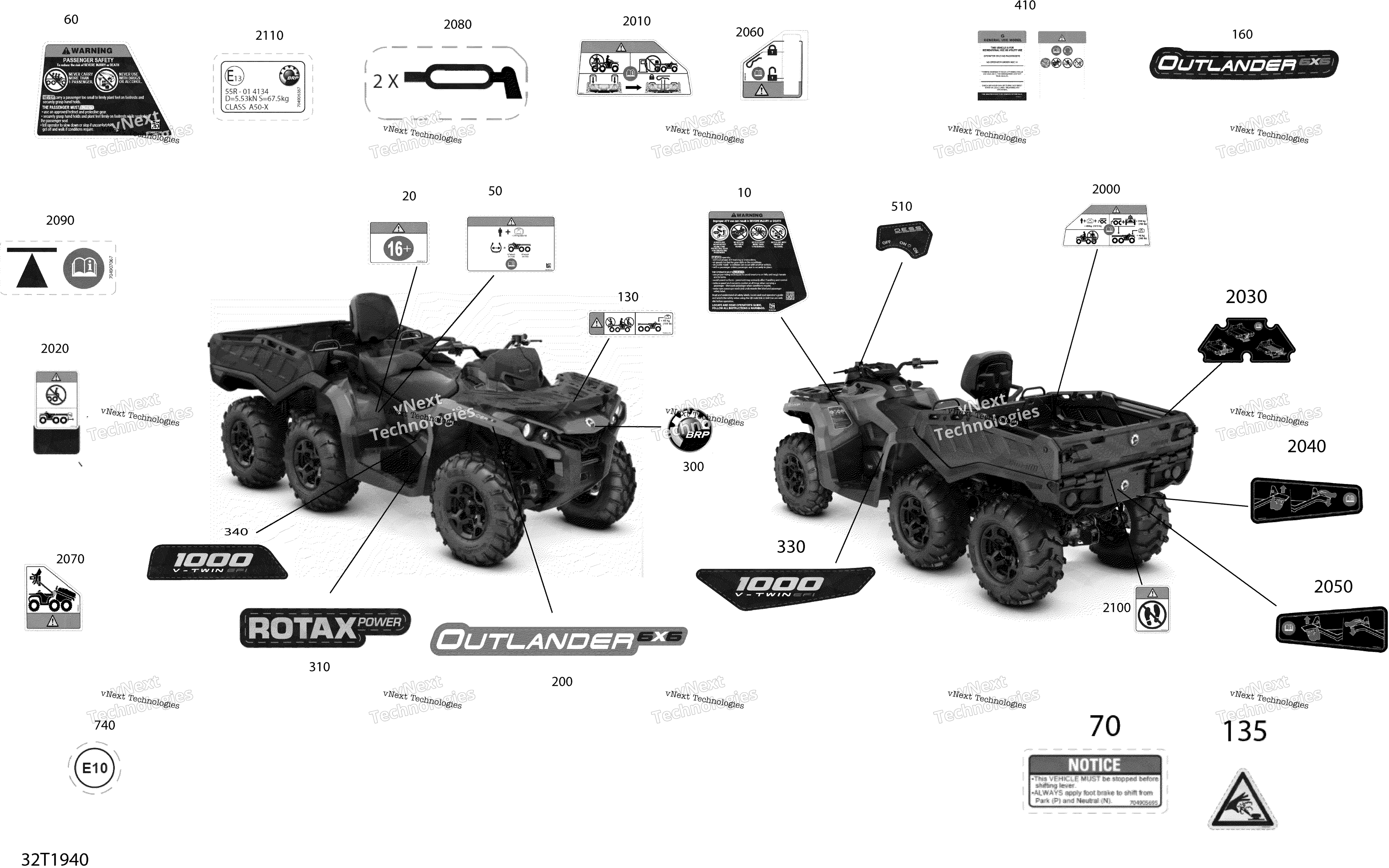 2019 OUTLANDER 6X6 - 1000 EFI - T3