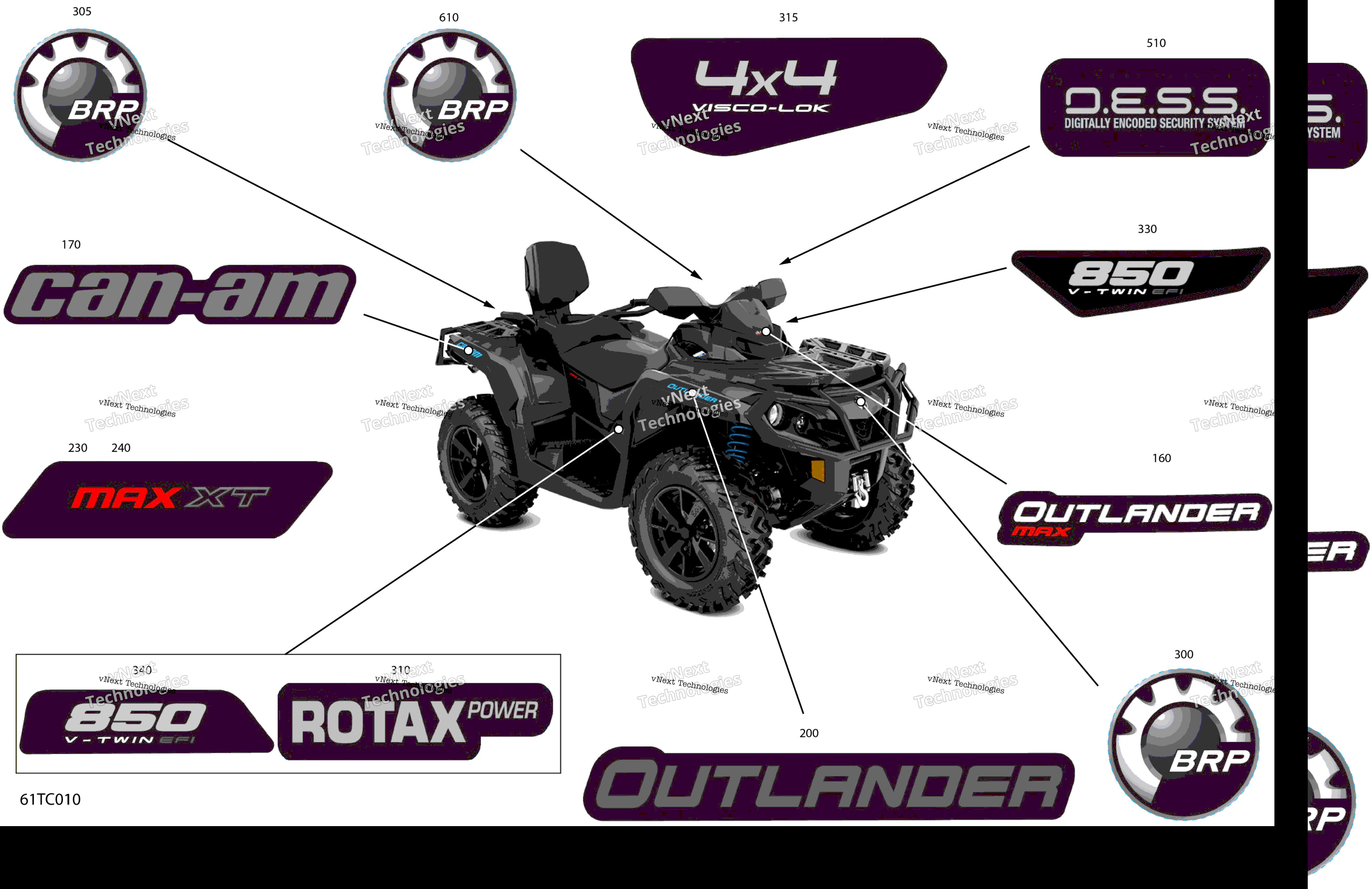 2023 Outlander MAX 850 EFI - XT - (2LPE-2LPF-2LPG) North America