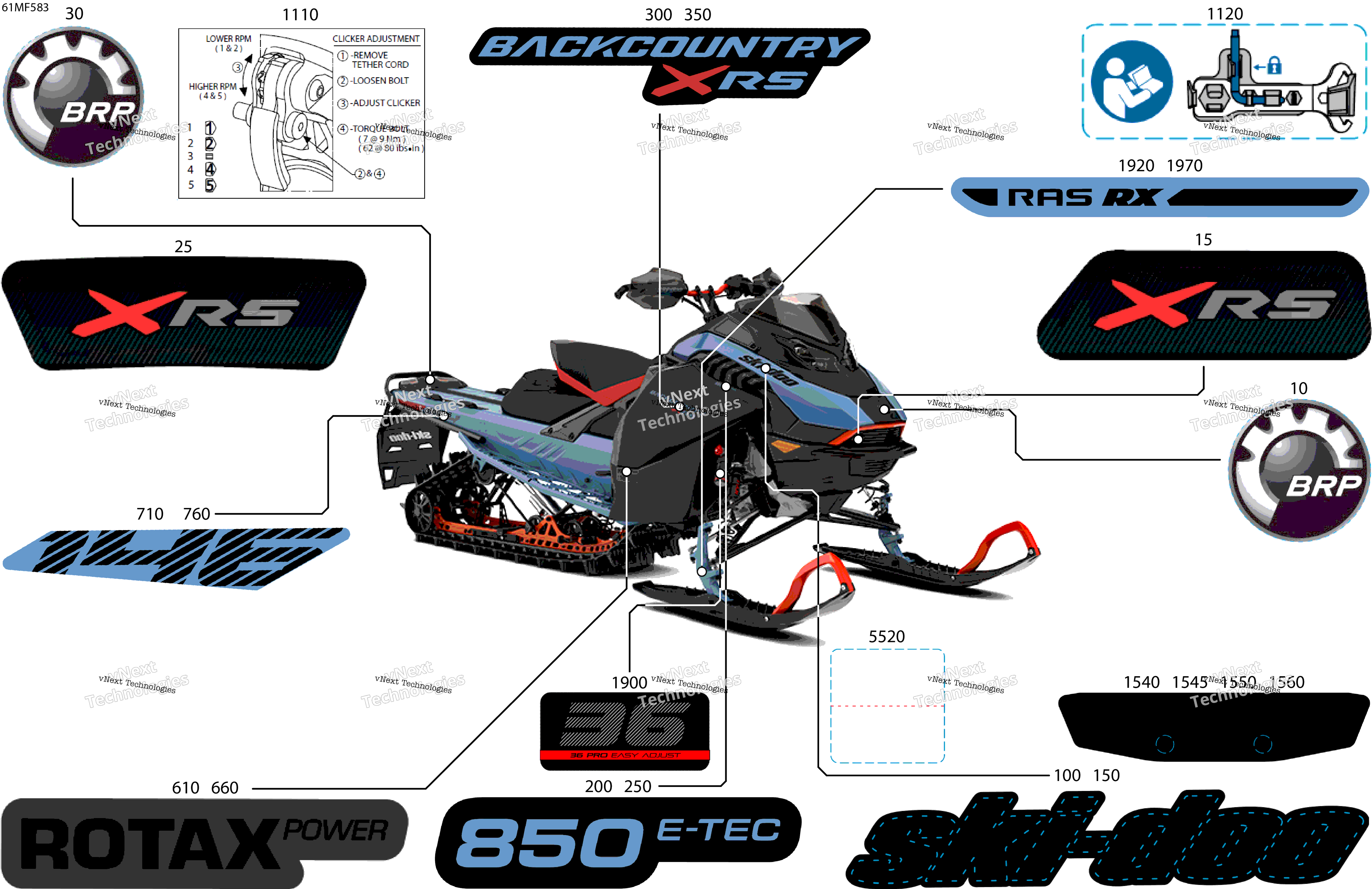 2026 BACKCOUNTRY - X-RS - 850 E-TEC - UYTR - Scandi Blue - 15X146X1.5IS Track