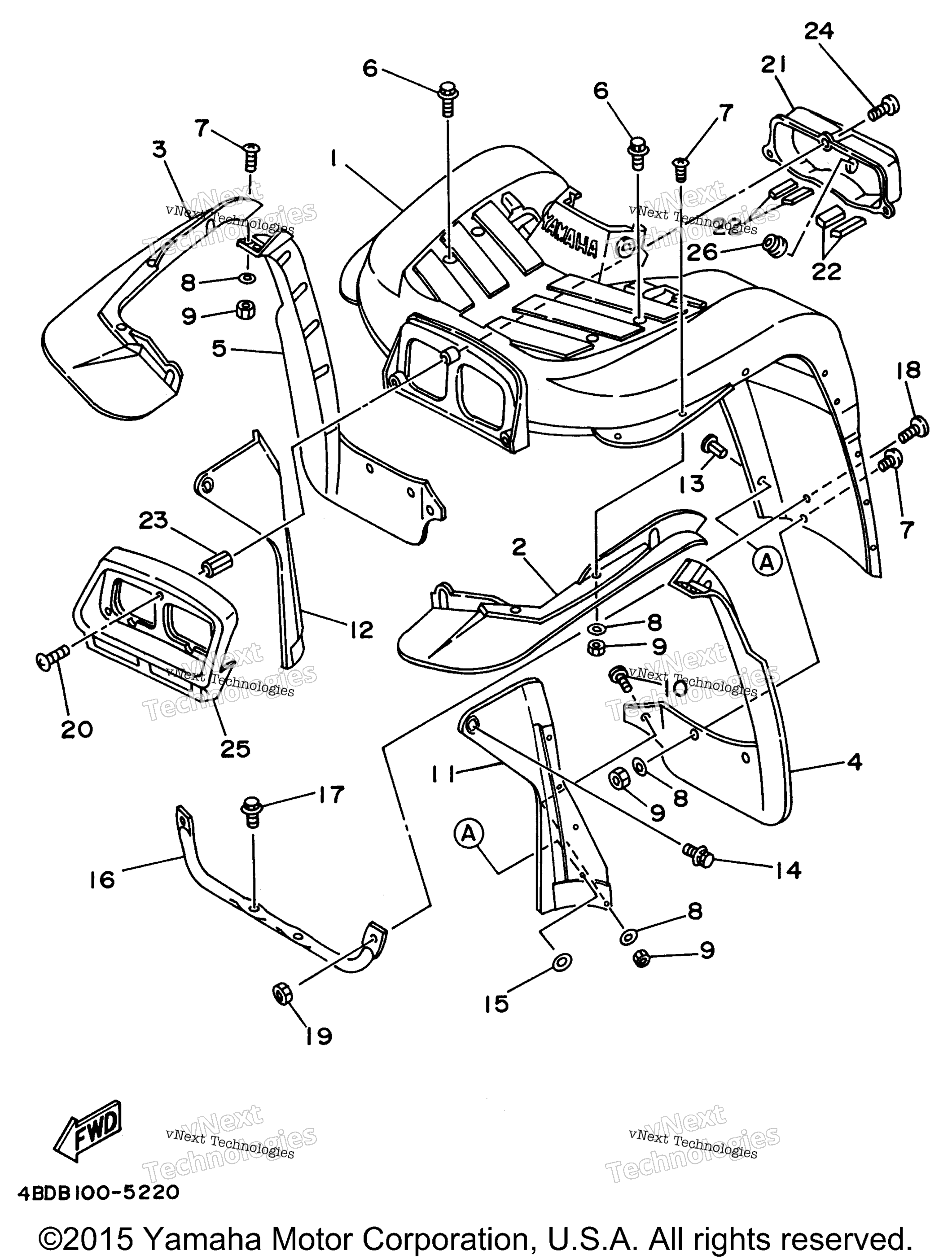 1996 TIMBERWOLF 2WD (YFB250FWH)