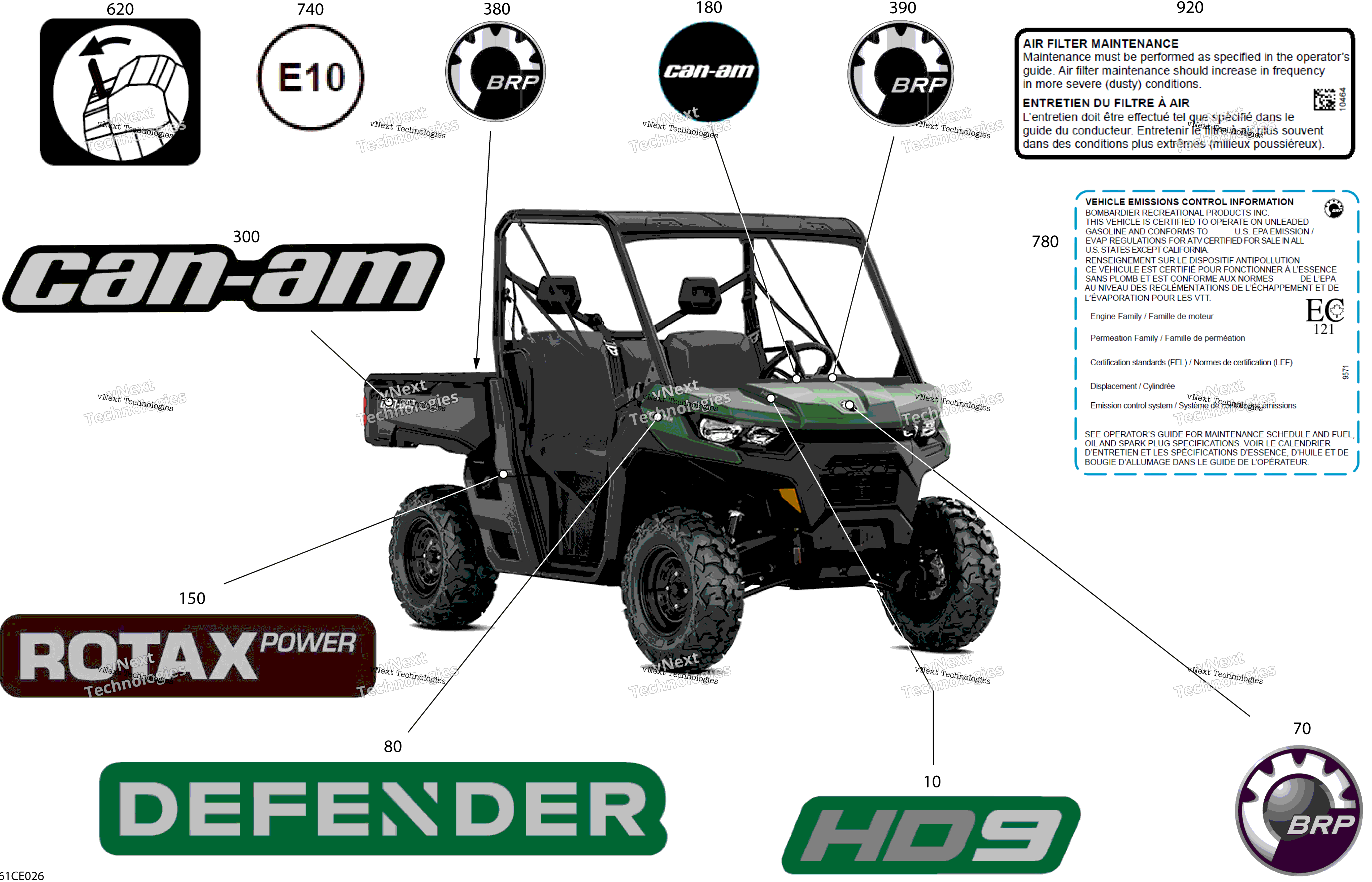 2025 Defender Max - HD9 - DPS - 8RSH - Compass Green - 62" Width
