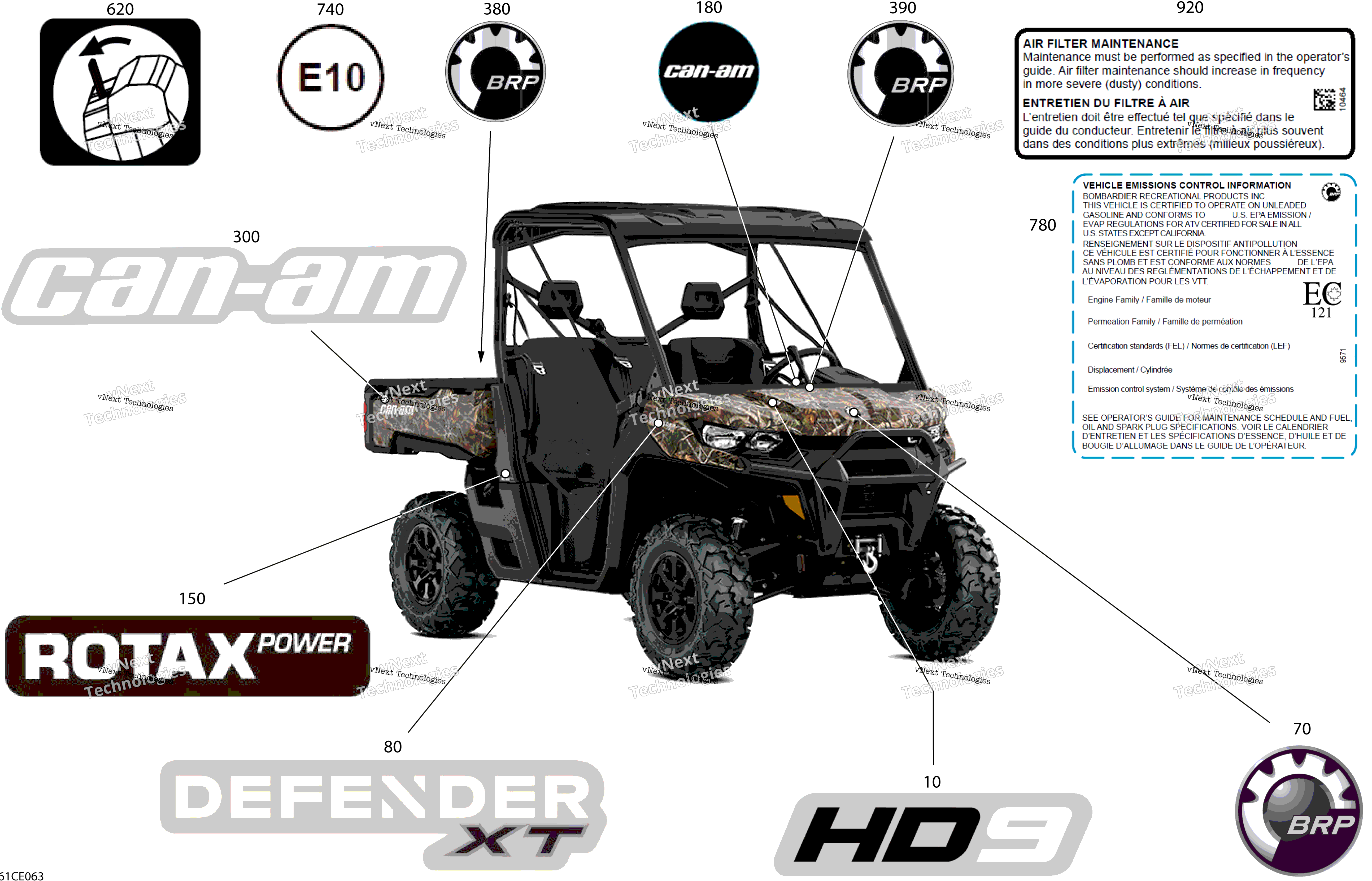 2025 Defender Max - HD9 - XT - 8SSG - Wildland Camo - 62" Width