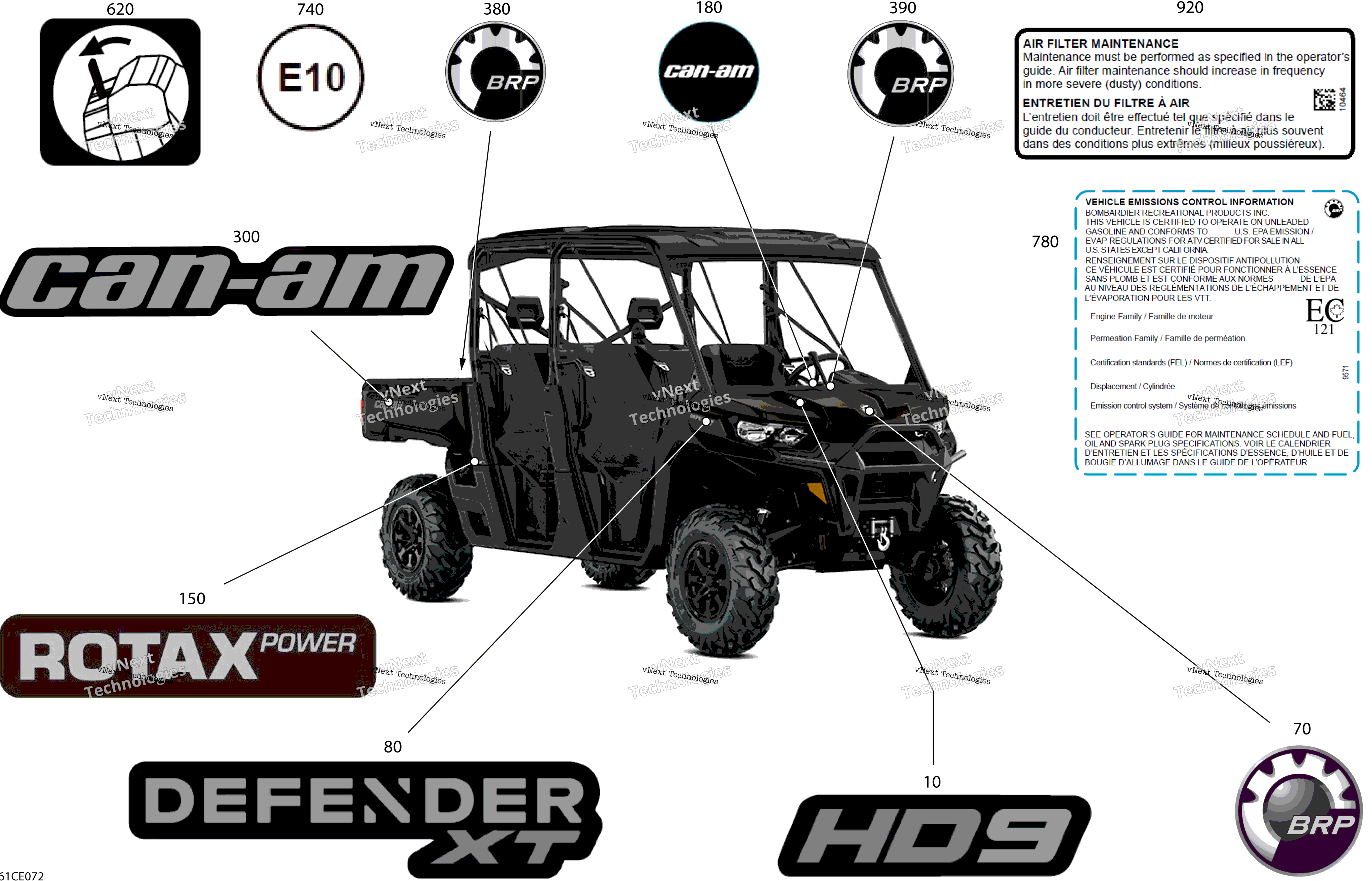 2025 Defender Max - HD9 - XT - 8SSK - Stealth Black - 62" Width