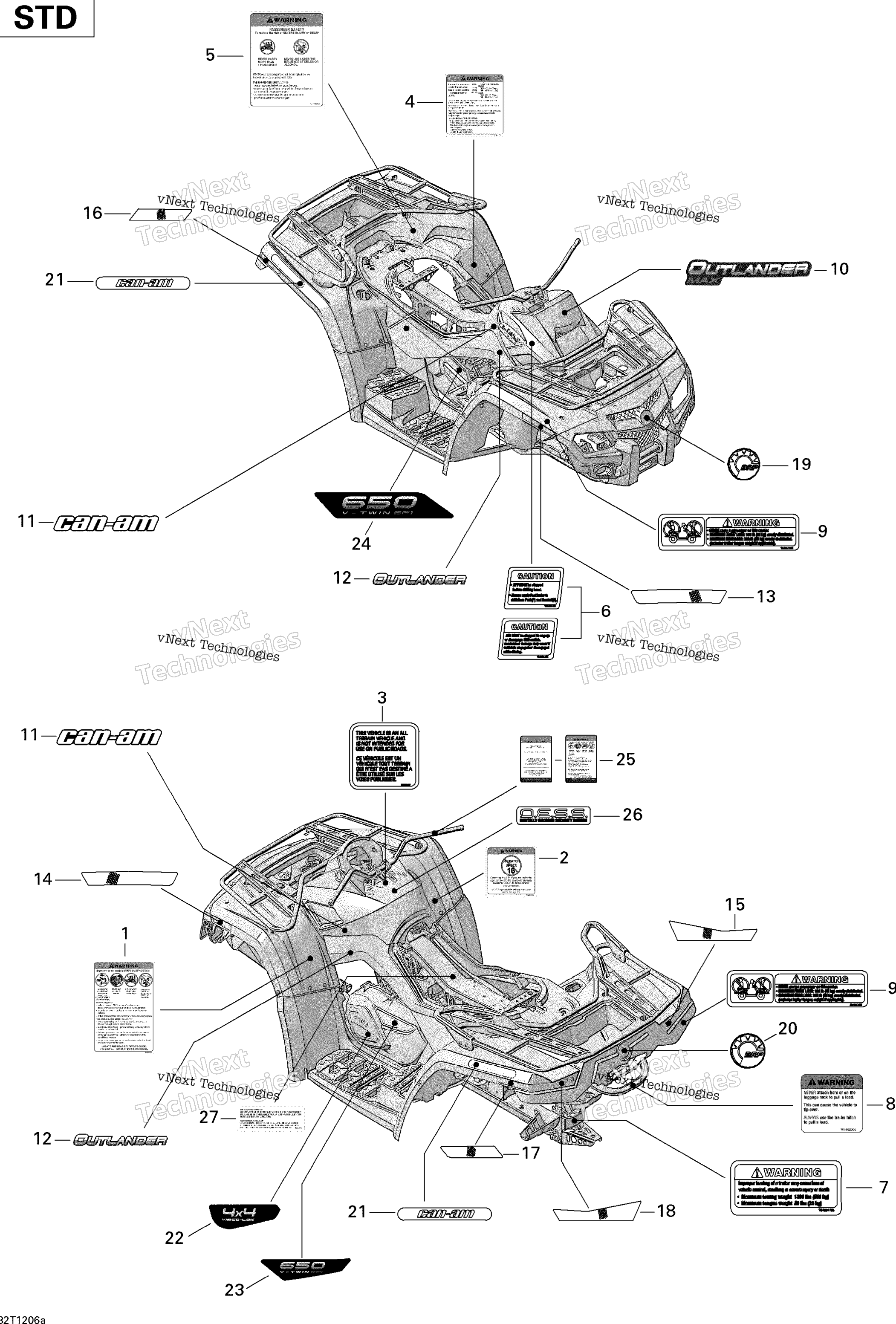 2012 Outlander MAX 650EFI STD, XT & XT-P