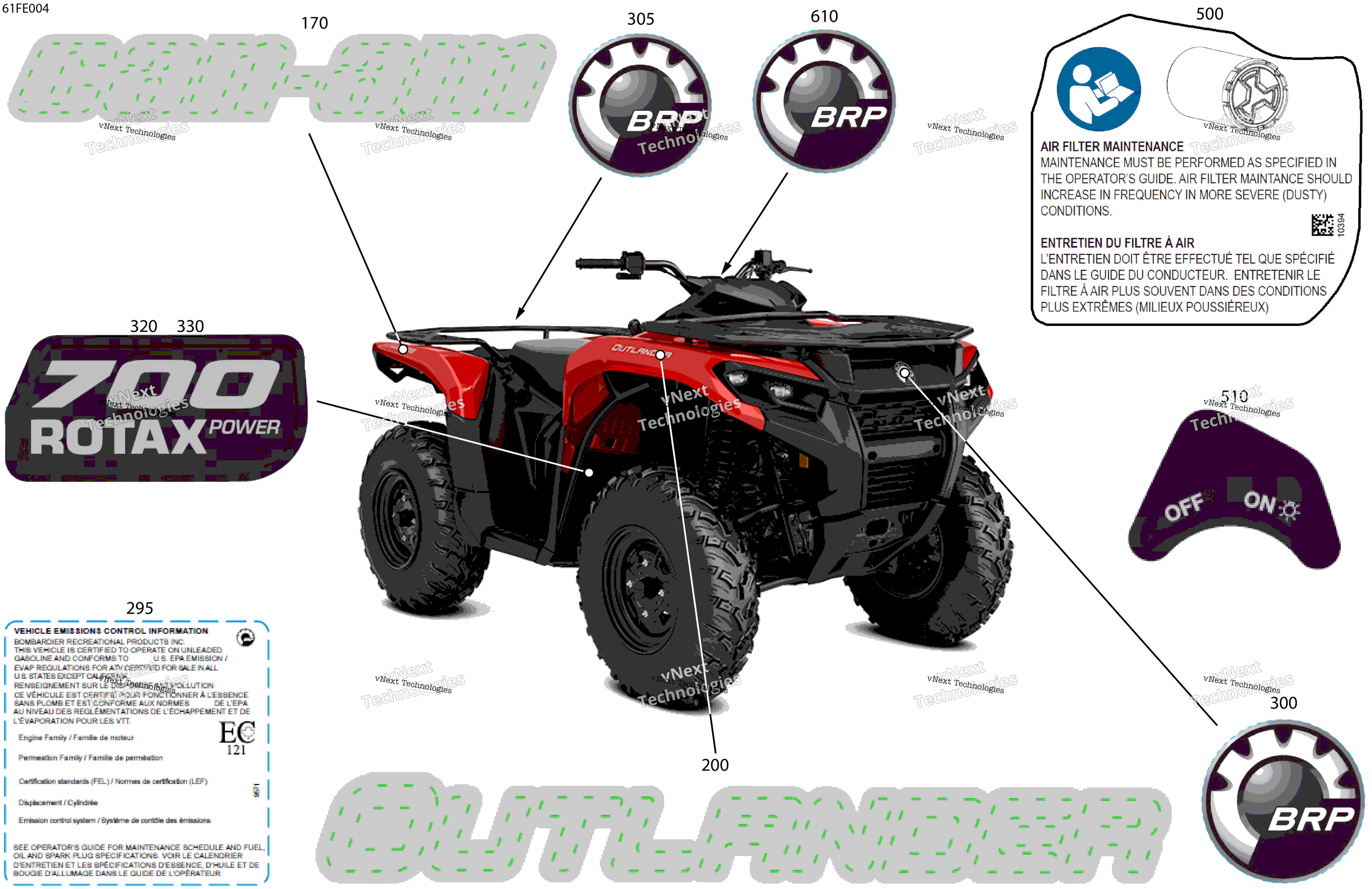 2025 OUTLANDER - 4X4 - STD - 700 - 1CSB - Legion Red