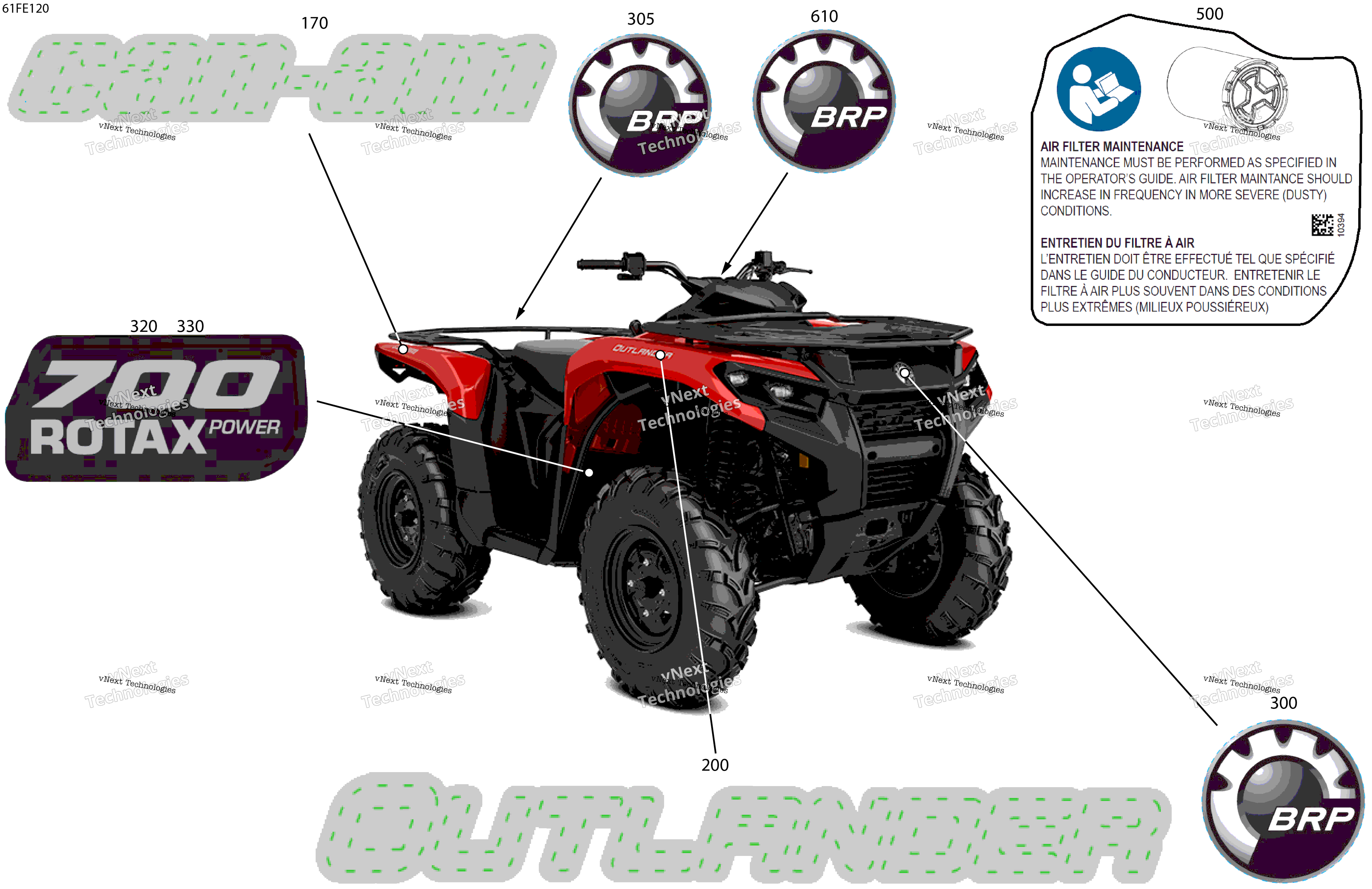 2025 OUTLANDER - 4X4 - DPS - 700 - 1ESF - Legion Red