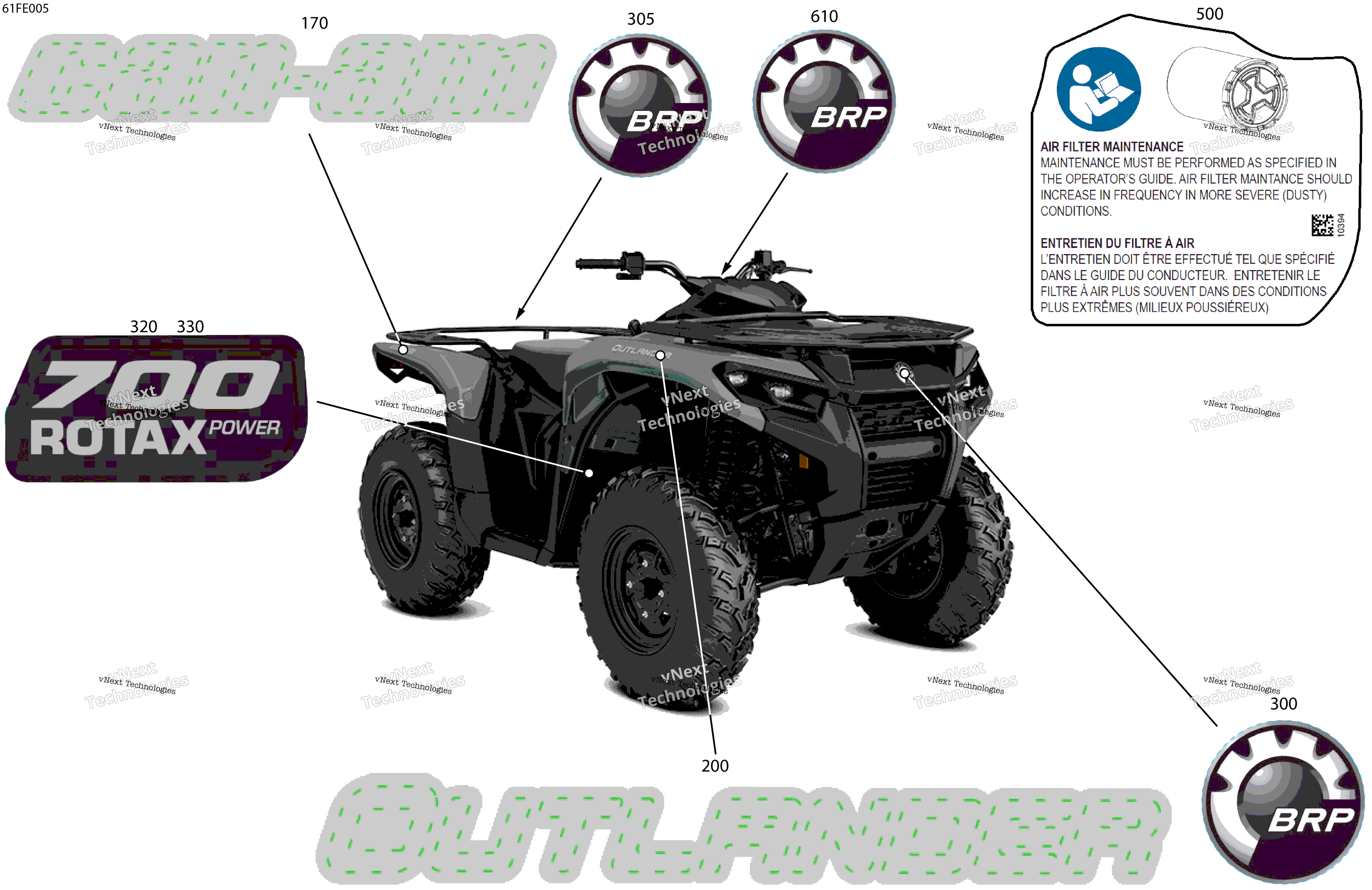 2025 OUTLANDER - 4X4 - STD - 700 - 1CSC - Granite Grey