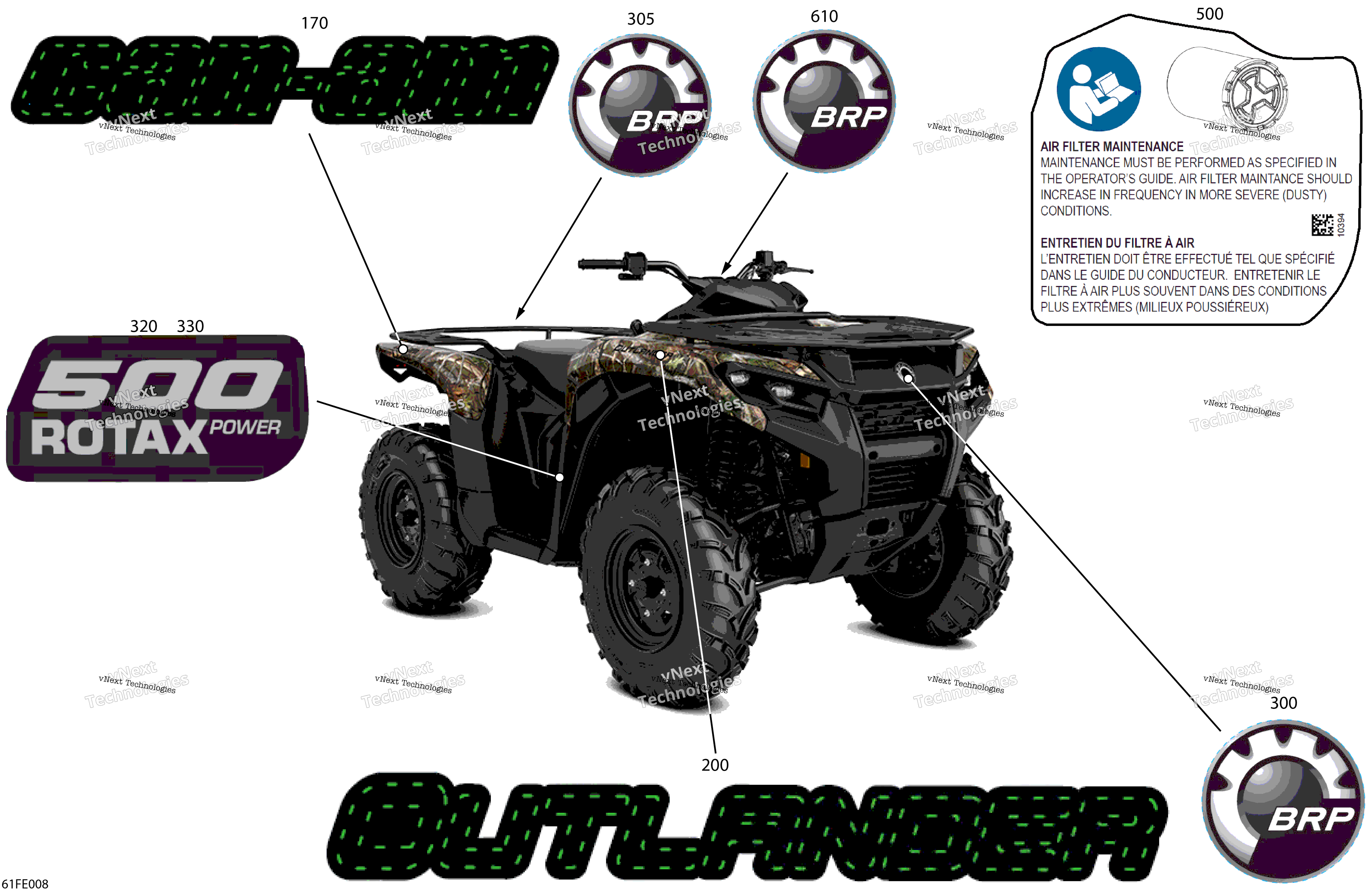 2025 OUTLANDER - 4X4 - DPS - 500 - 1DSG - Widland Camo