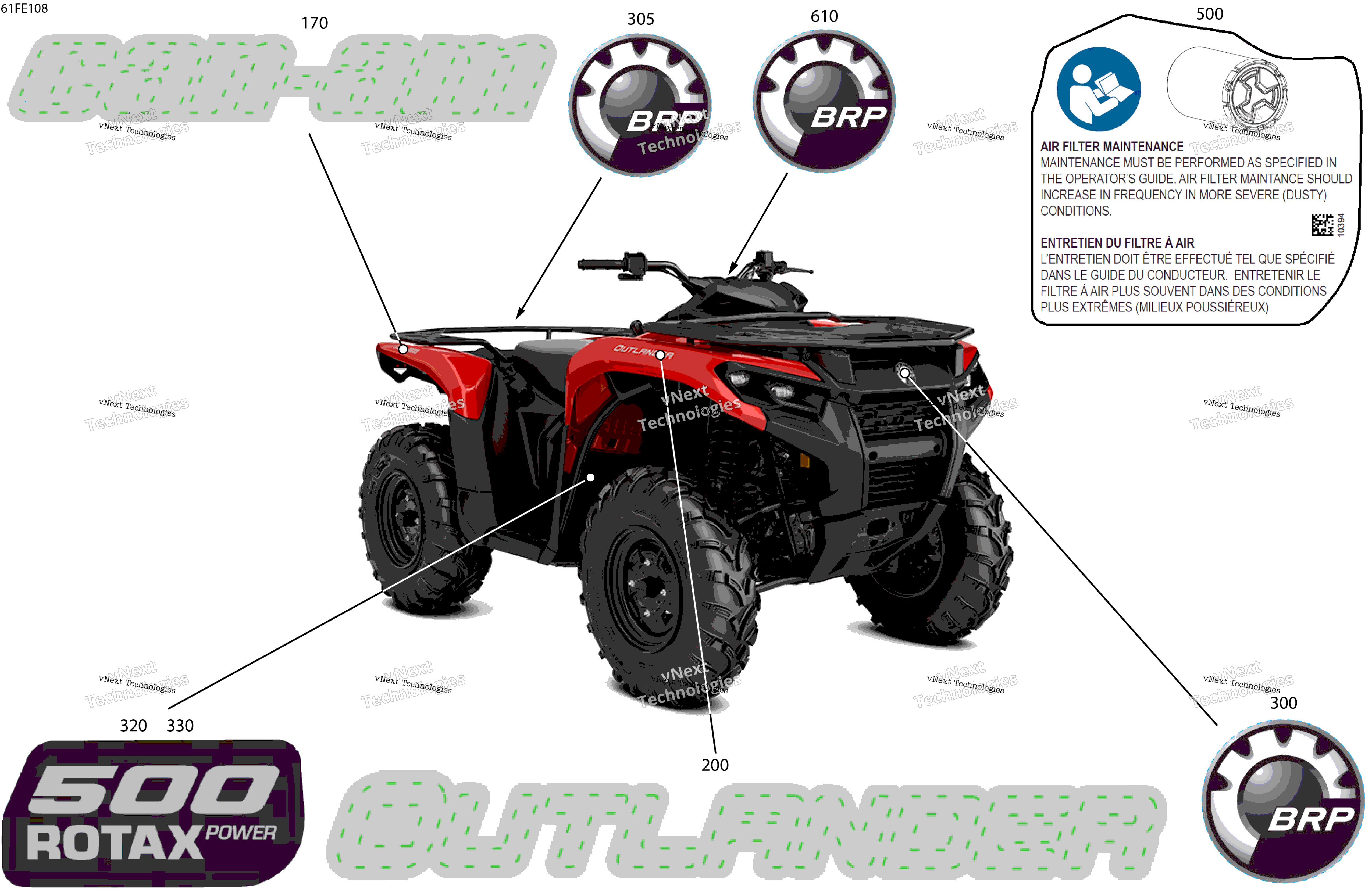 2025 OUTLANDER - 4X4 - DPS - 500 - 1DSF - Legion Red