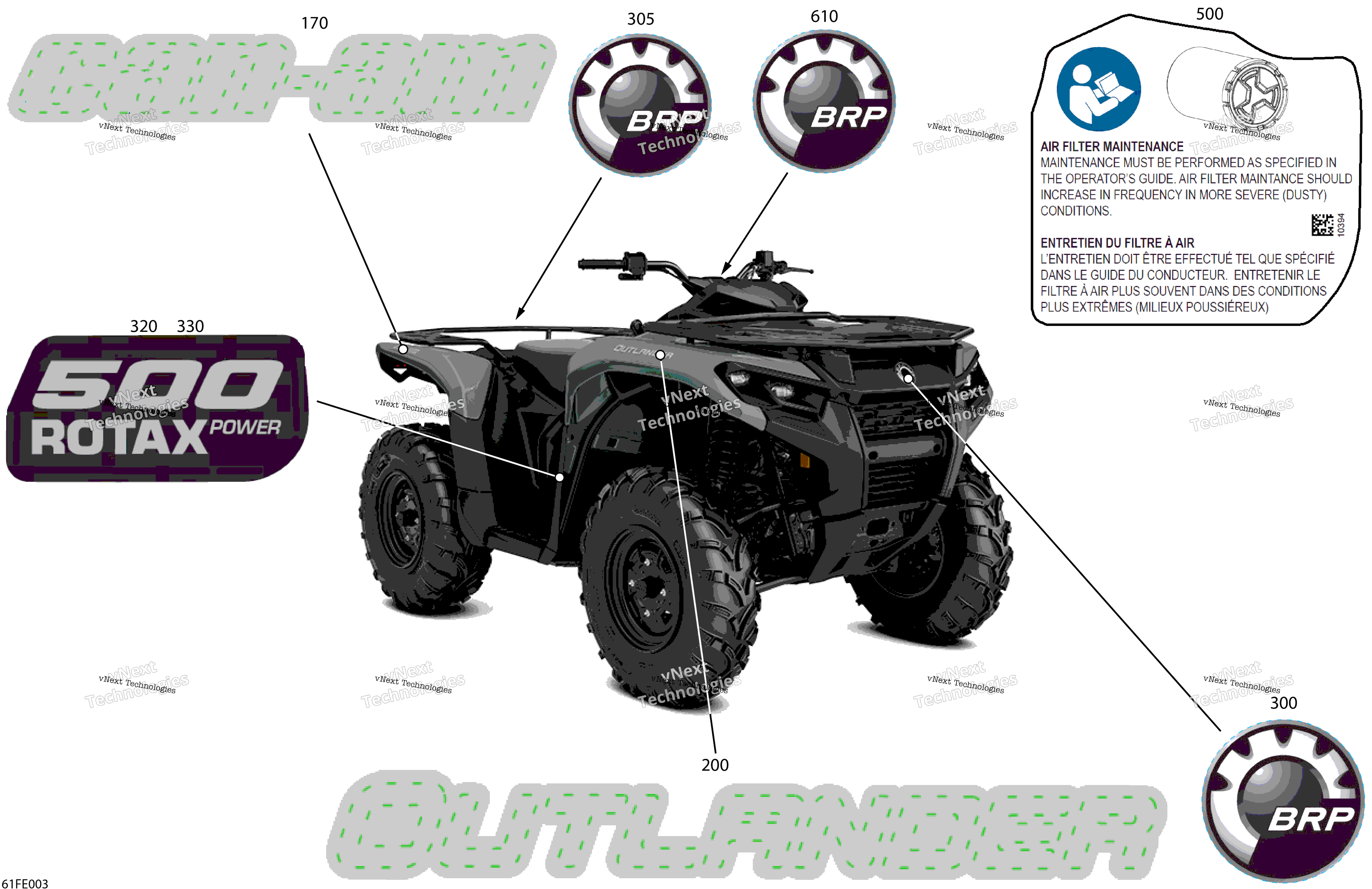 2025 OUTLANDER - 4X4 - DPS - 500 - 1DSE - Granite Grey