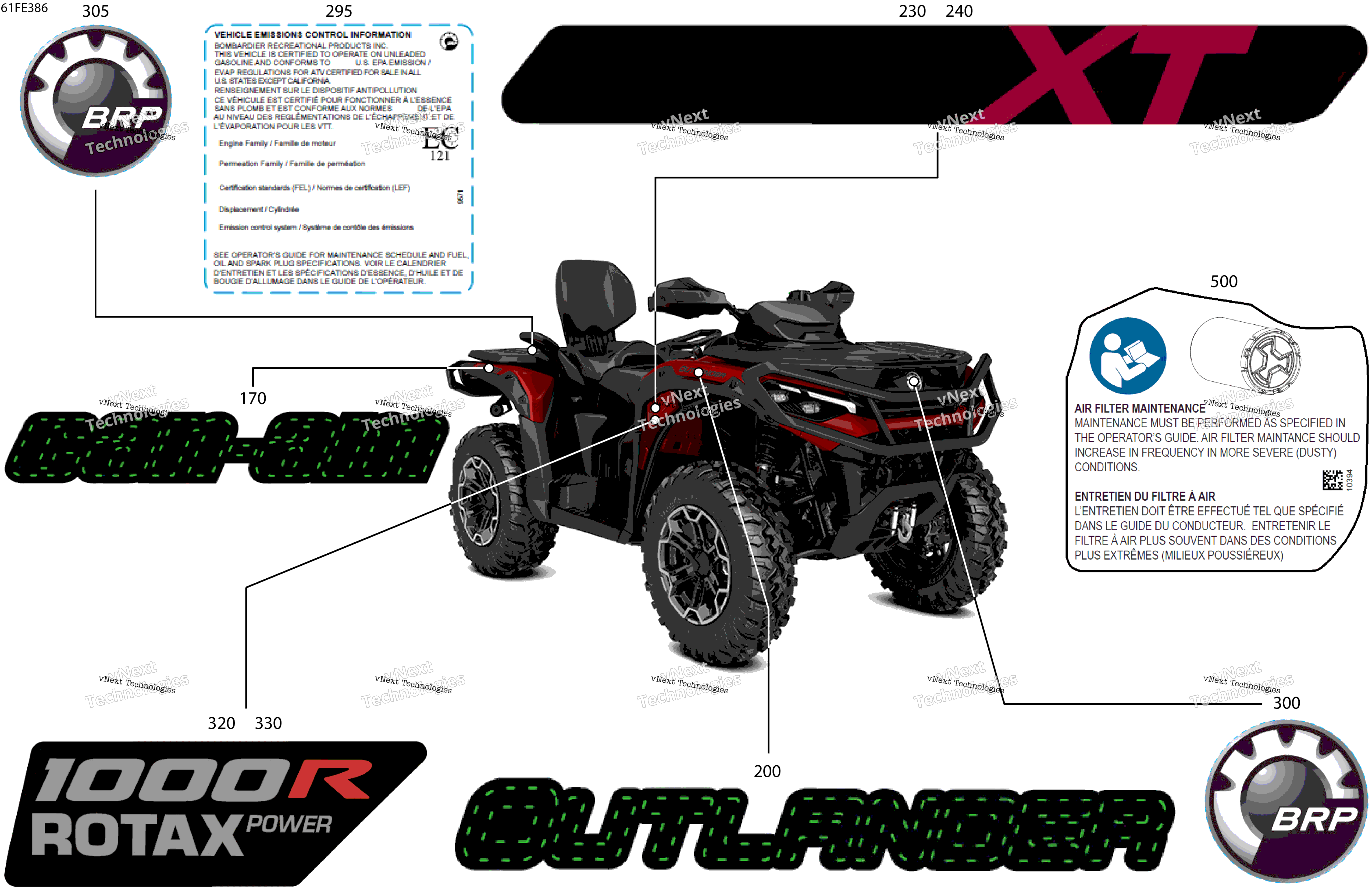 2025 OUT-MAX - 4X4 - XT - 1000R - 4TSE - Fiery Red Metallic