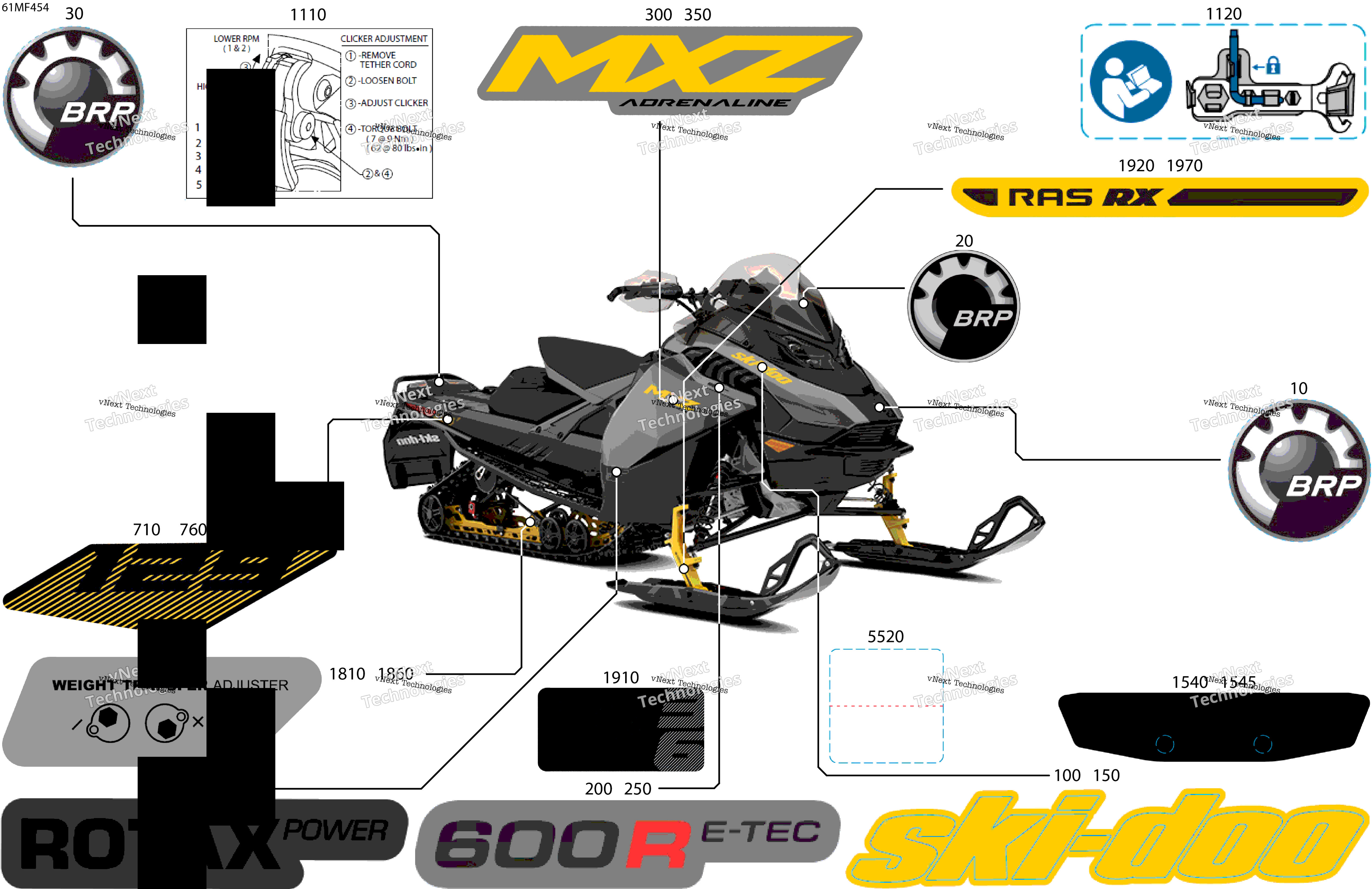2026 MXZ - Adrenaline - 600R E -TEC - BDTG - Monument Gray - 15X129X1.25RS Track
